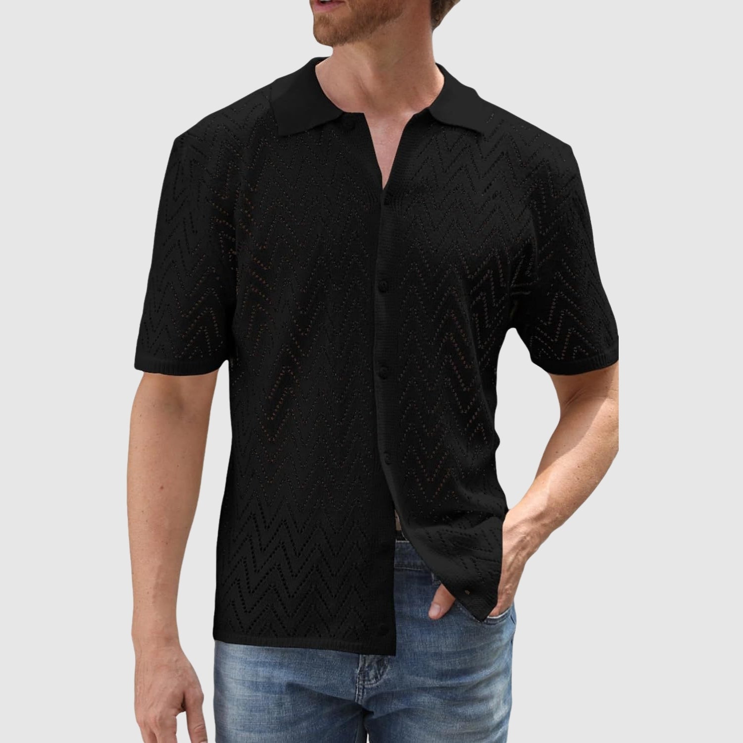 Adrian – Sweter w wzór zygzak