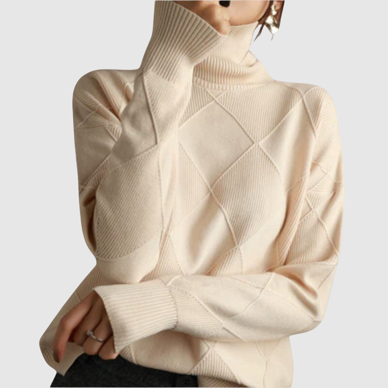 Nora – Sweter z geometrycznym wzorem