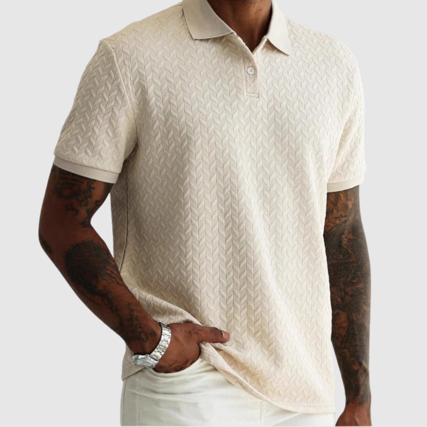 Adrian – Strukturalna koszulka polo