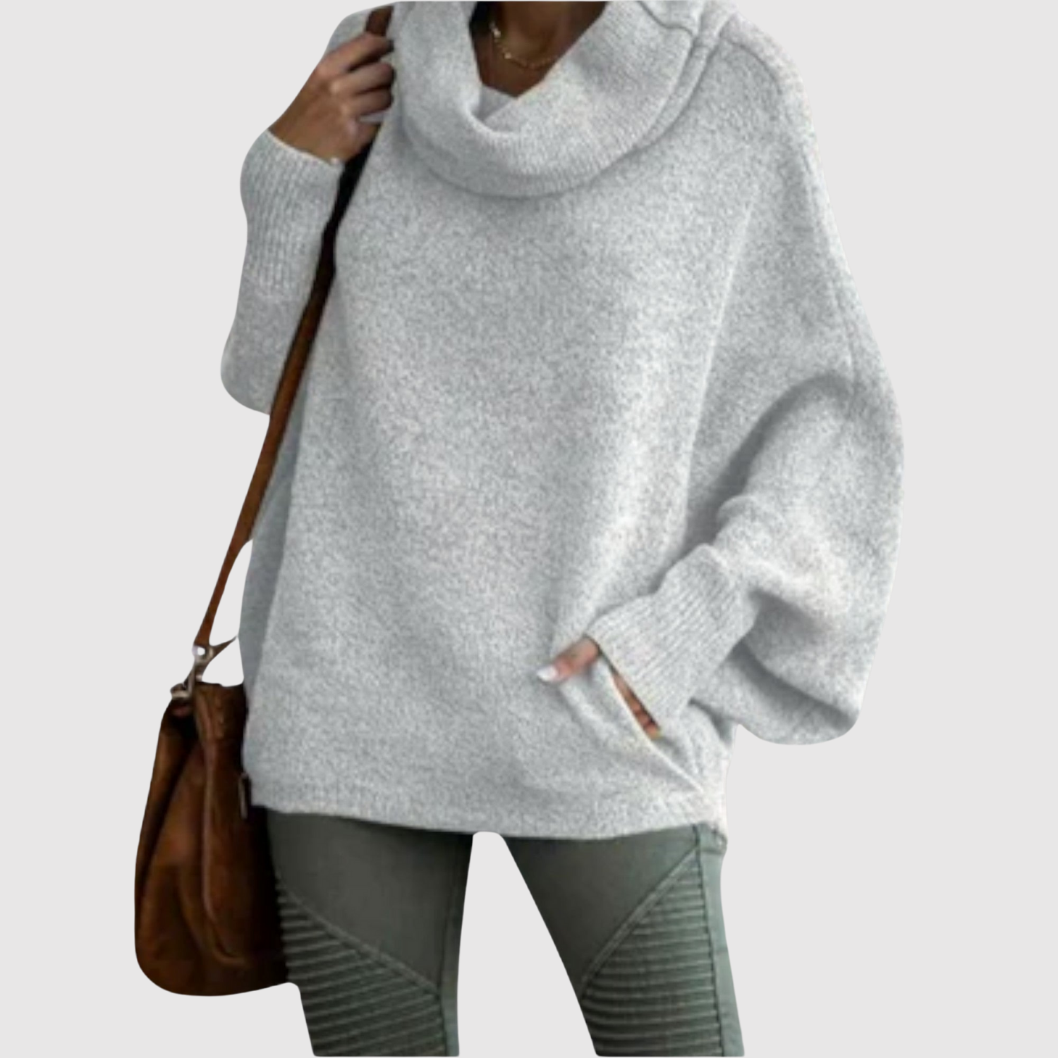 Nora – Hygge dzianina z luźnym kołnierzem