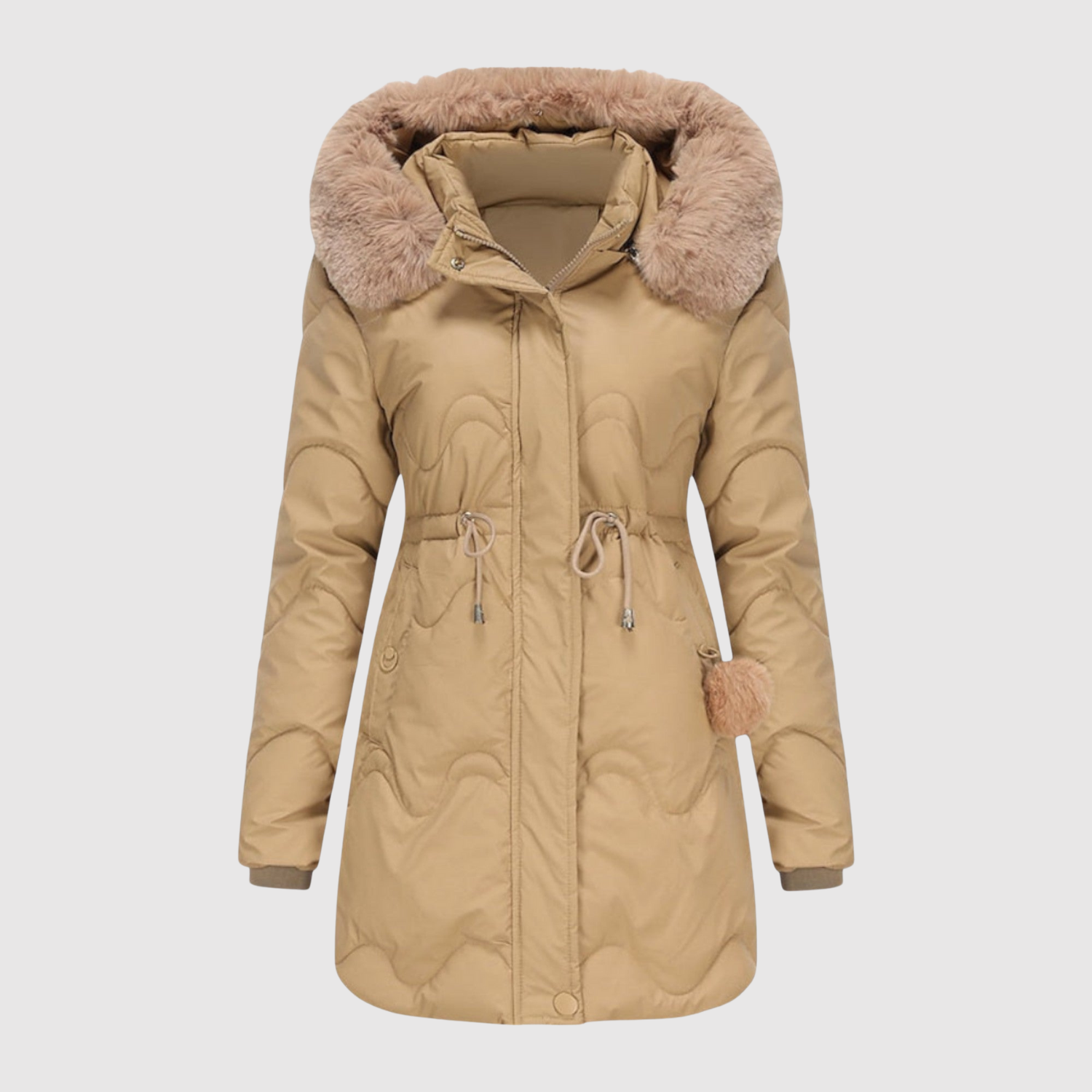 Jelena – Parka z futrzanym kołnierzem i pikowanym ciepłem