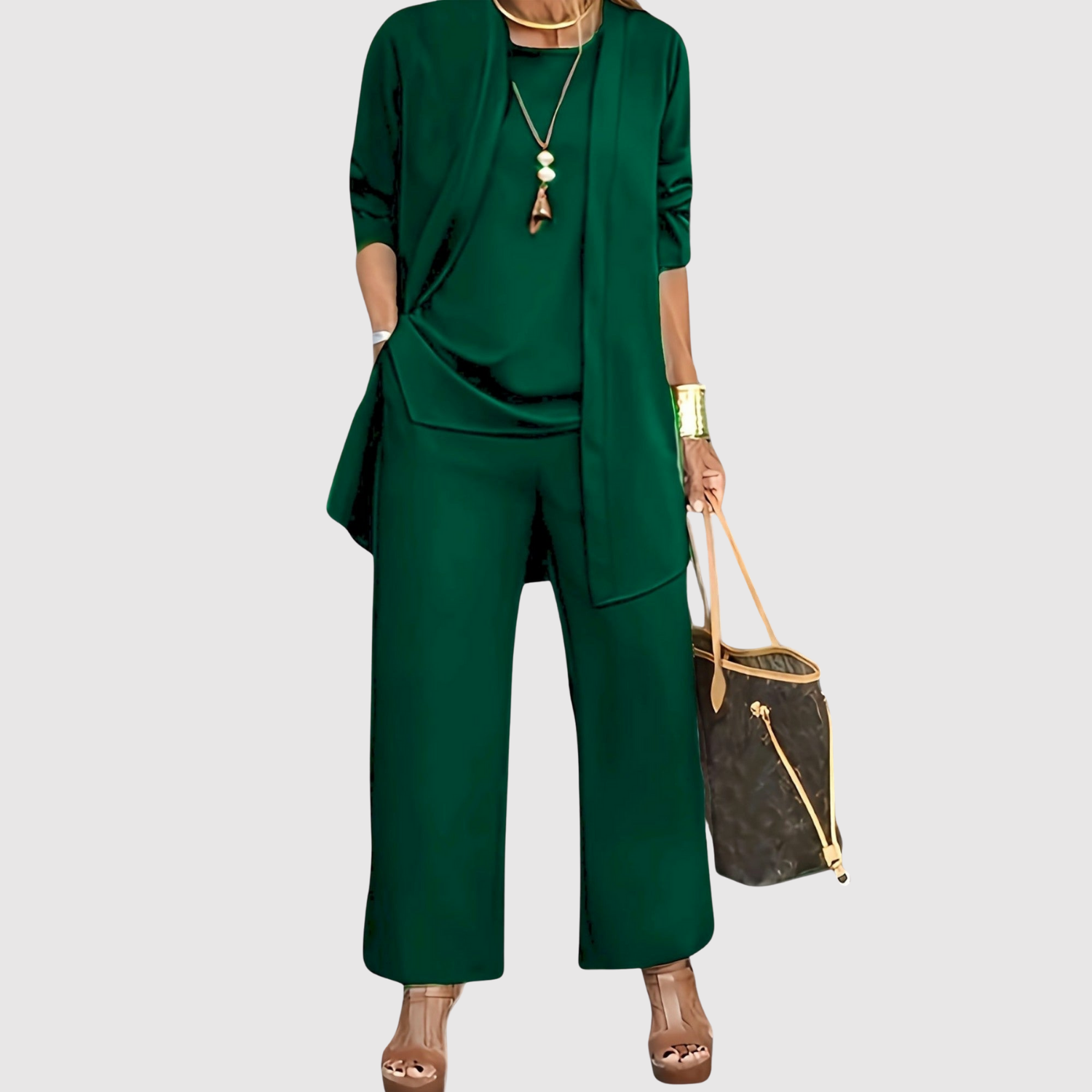 Natálie – Zestaw z krótkim rękawem i prostymi spodniami