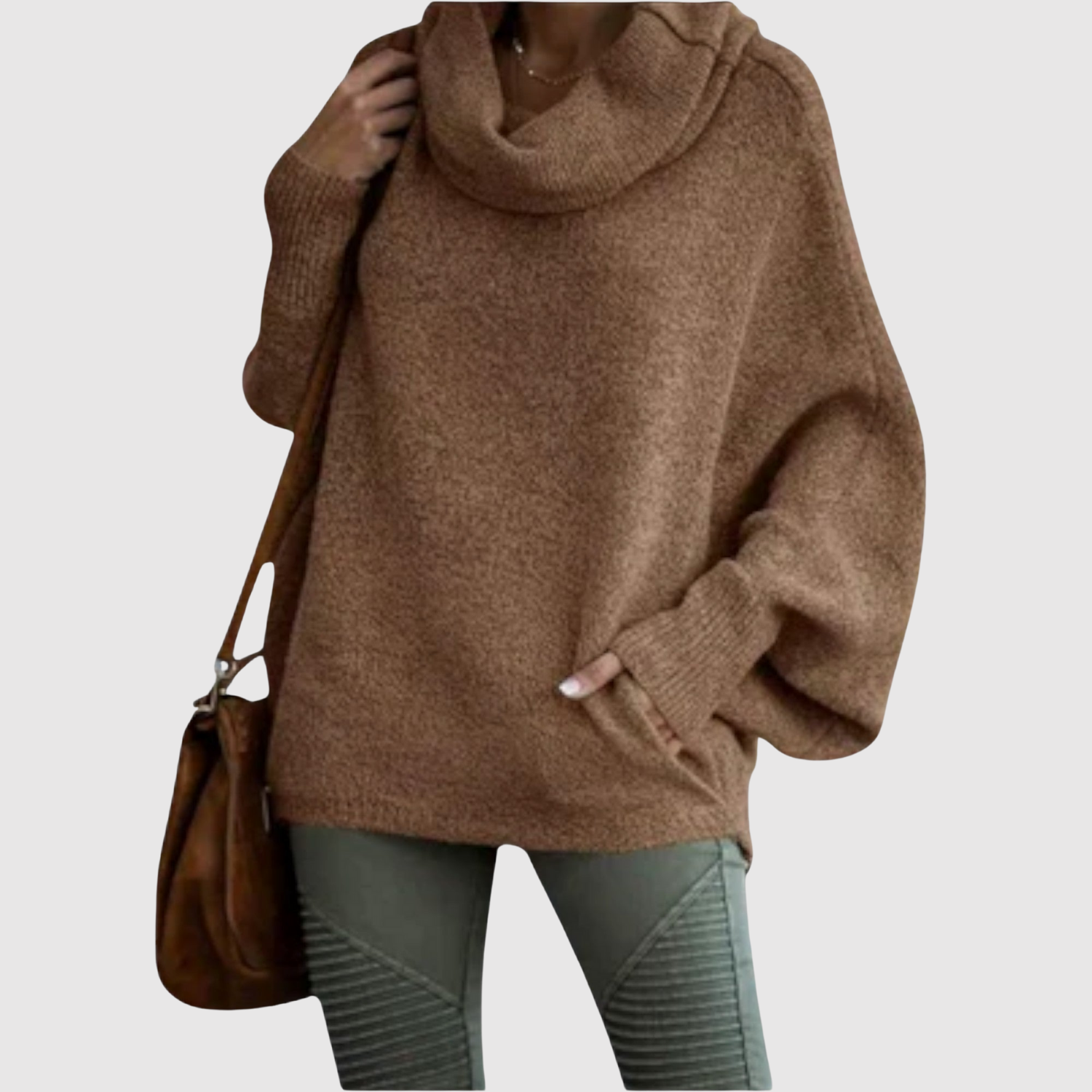 Nora – Hygge dzianina z luźnym kołnierzem
