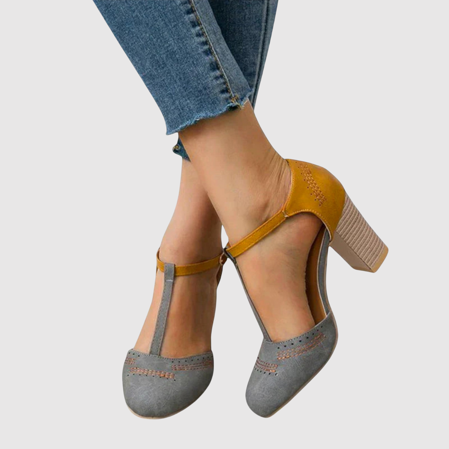 Teodora - Klasyczne szpilki z paskiem