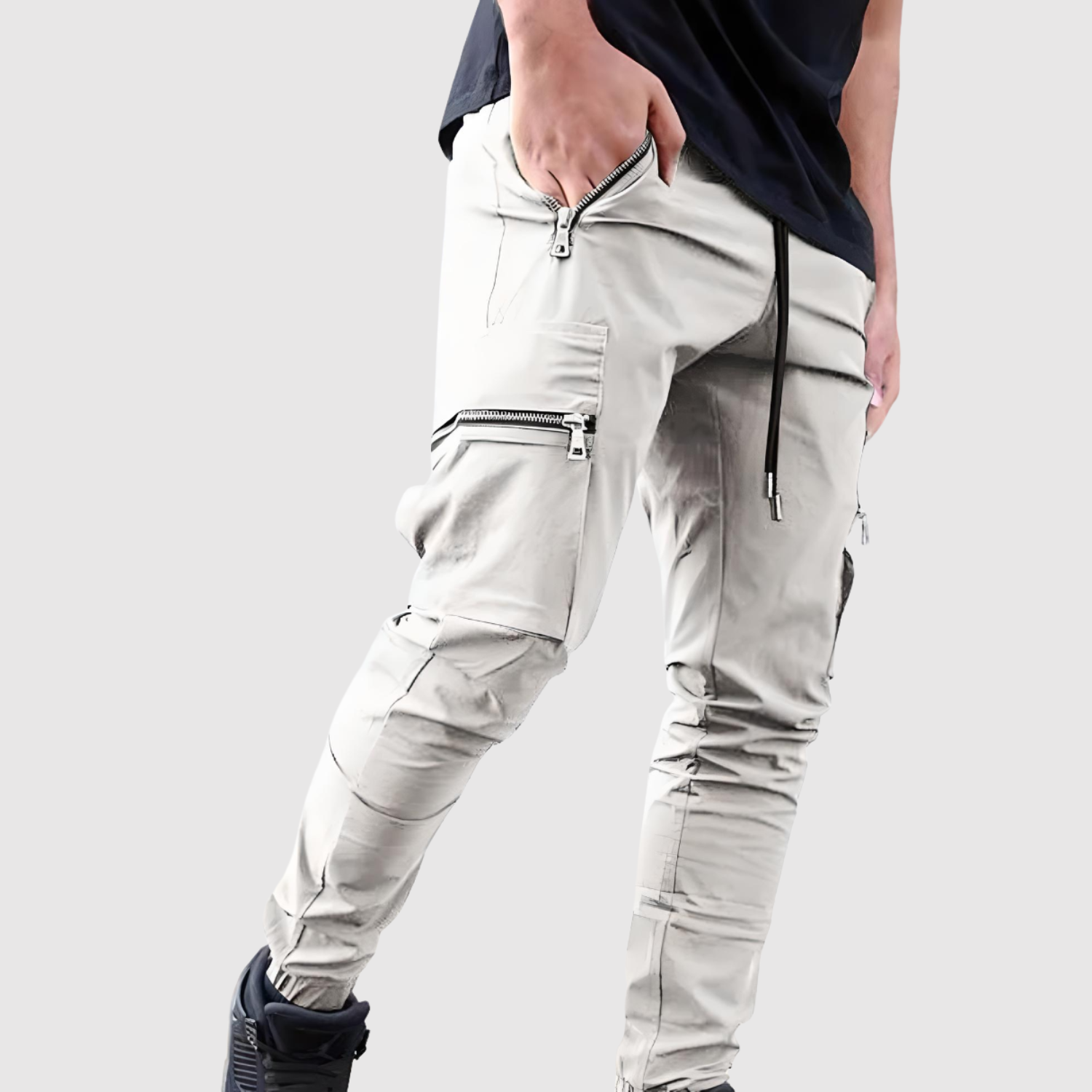 Leo – Męskie spodnie dresowe z kieszeniami na zamek