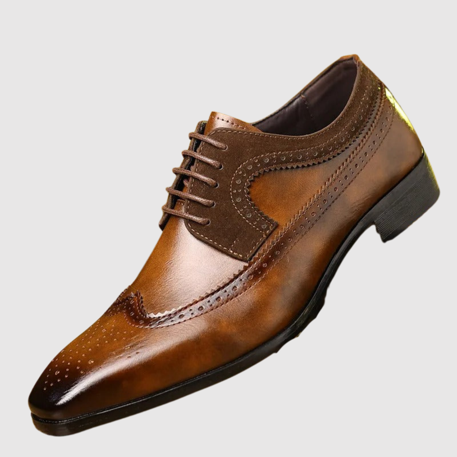 Viktor – Klasyczne męskie skórzane buty z haftowanymi detalami