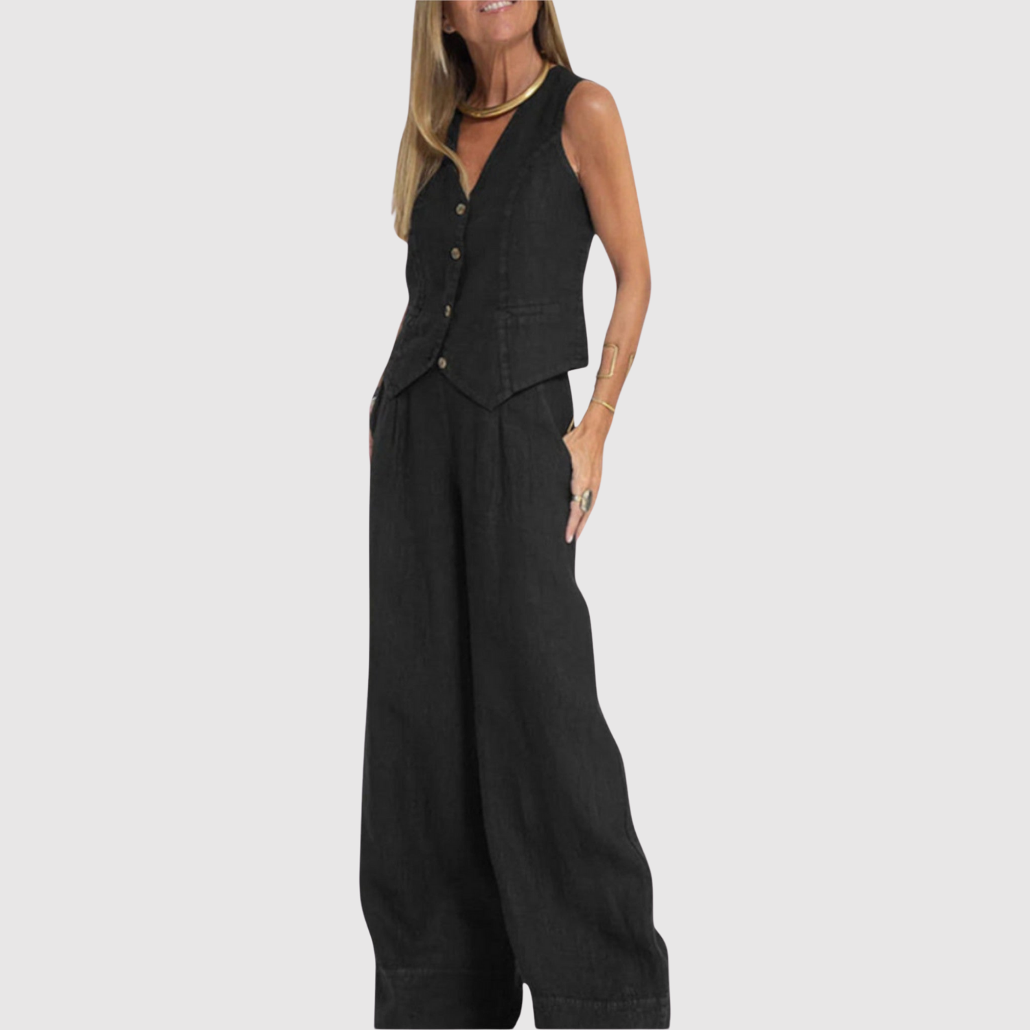 Natálie – Komplet bezramienny z lekkiego materiału