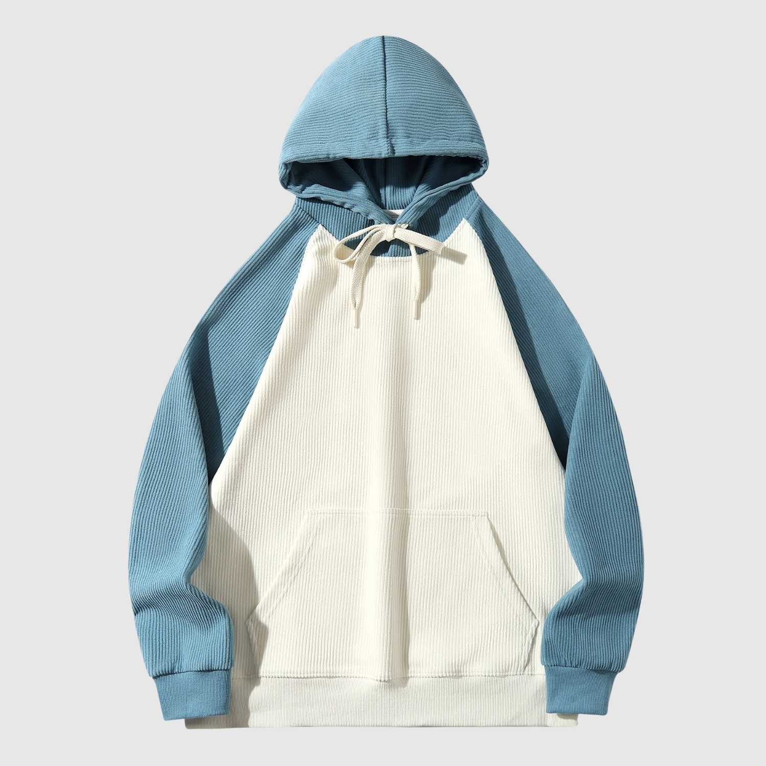 Daniel – Bluza z kolorowym blokiem i rybną strukturą