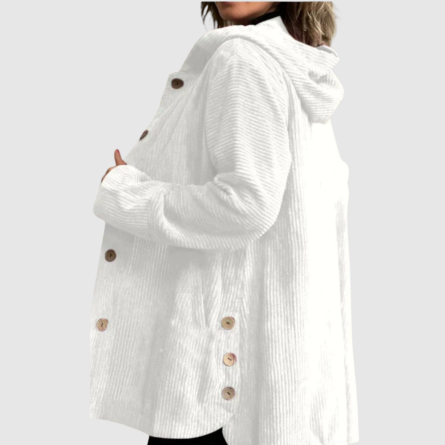 Jelena – Długi płaszcz z welurowym wzorem