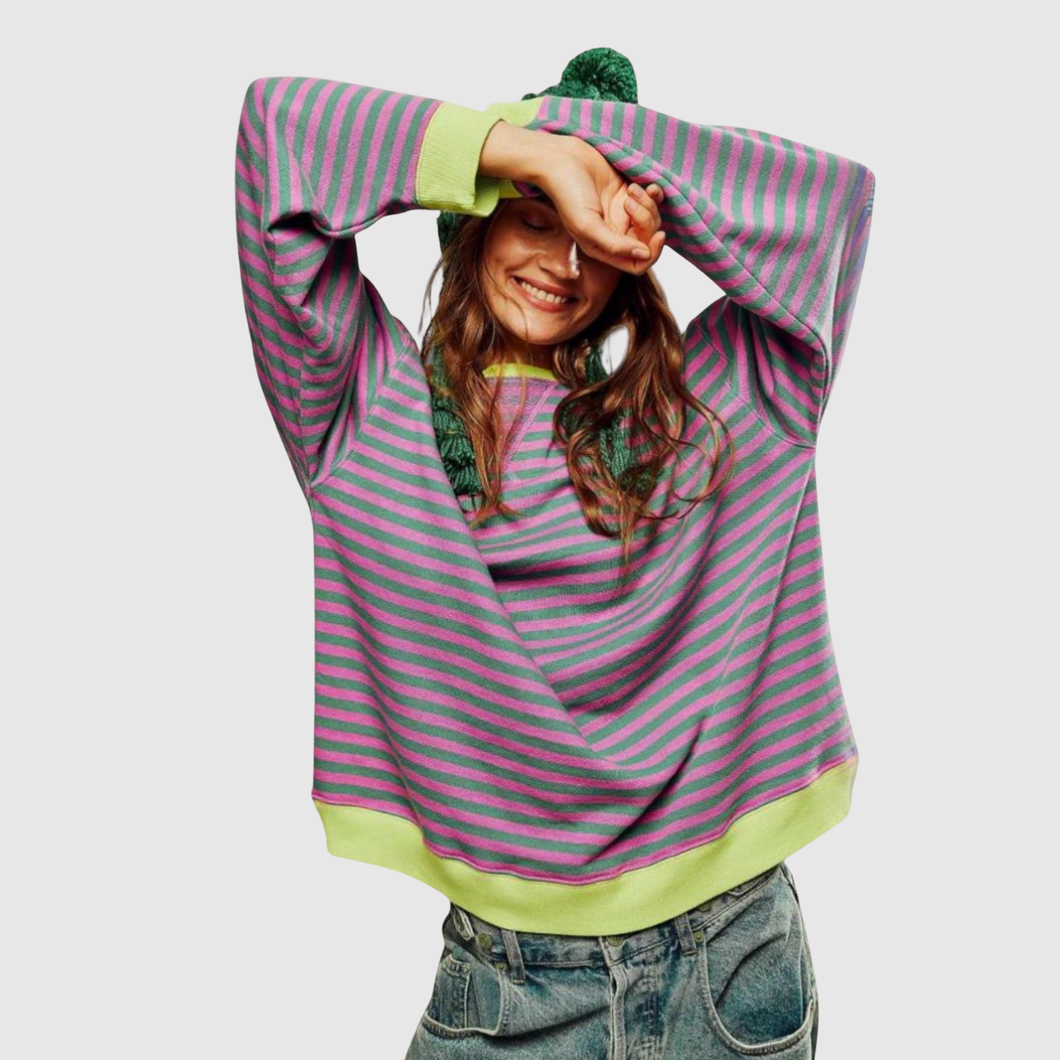 Nora – Sweter w paski w kontrastowych kolorach