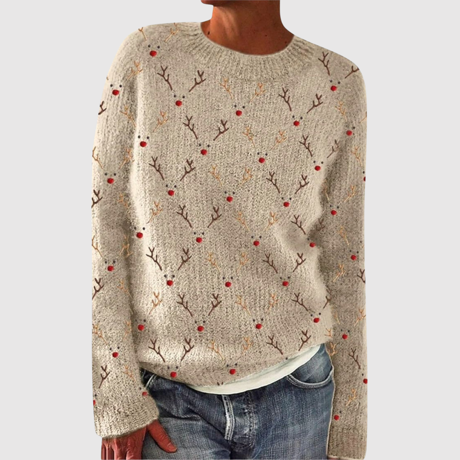 Nora – Sweter z zimowymi motywami