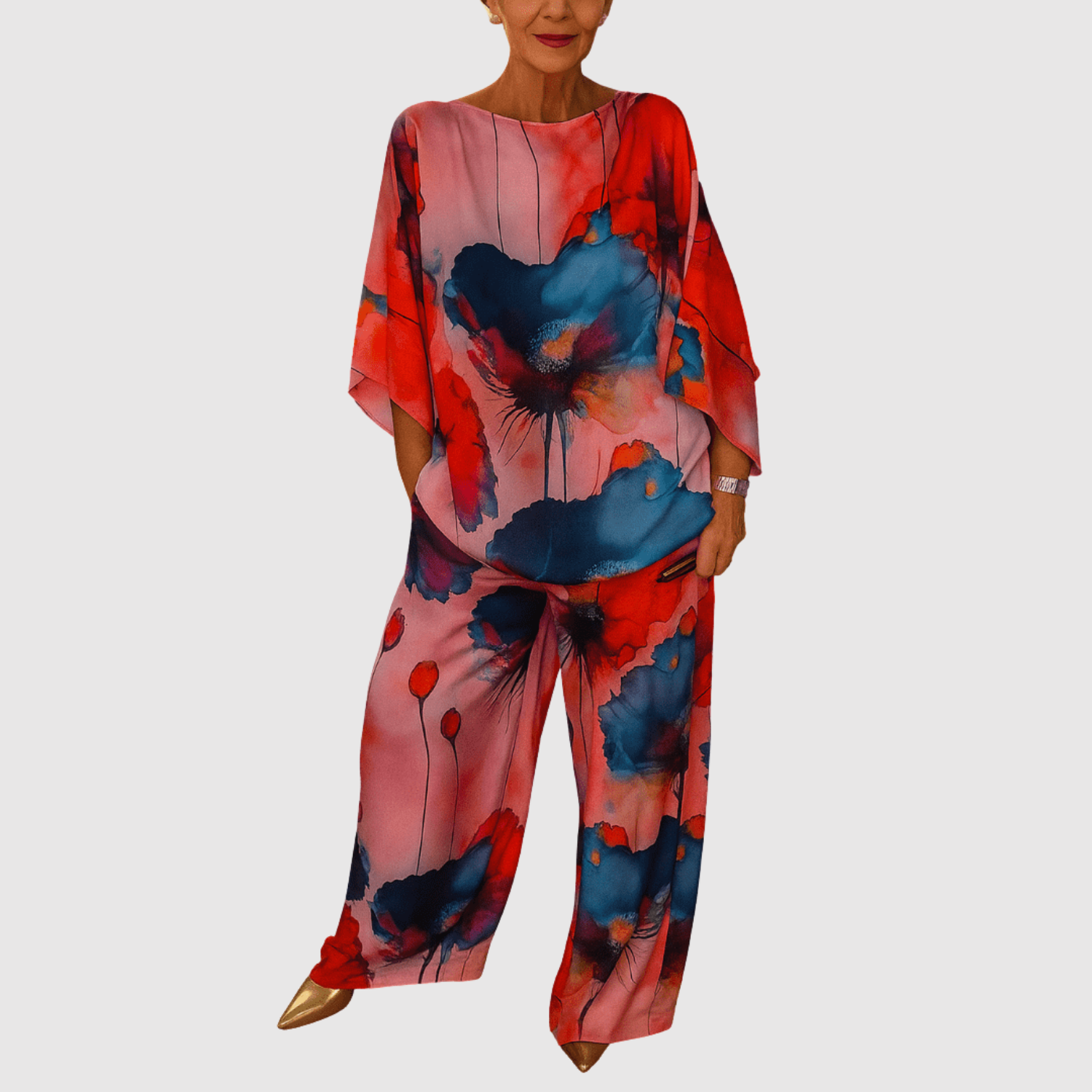 Natálie – Zestaw z satynowymi nadrukami akwarelowymi