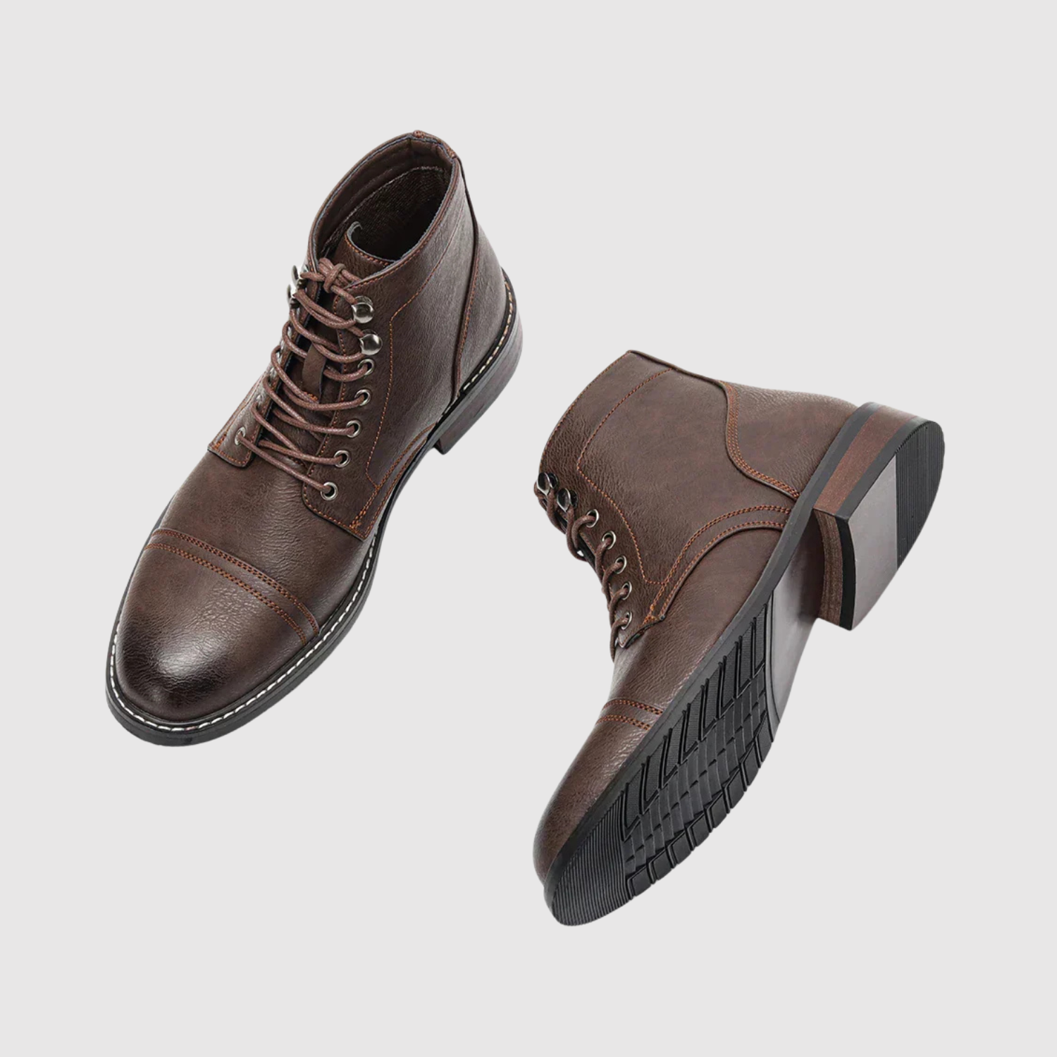 Oskar – Skórzane buty w Brązowej Elegancji i Zamszowym Wykończeniu