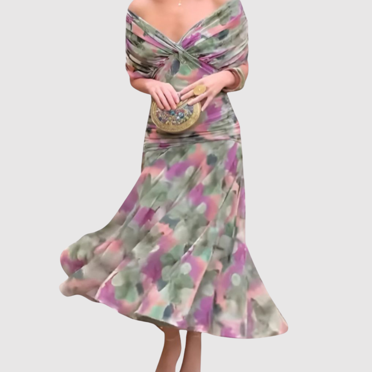 Eliška – Elegancka sukienka z opadającymi ramionami