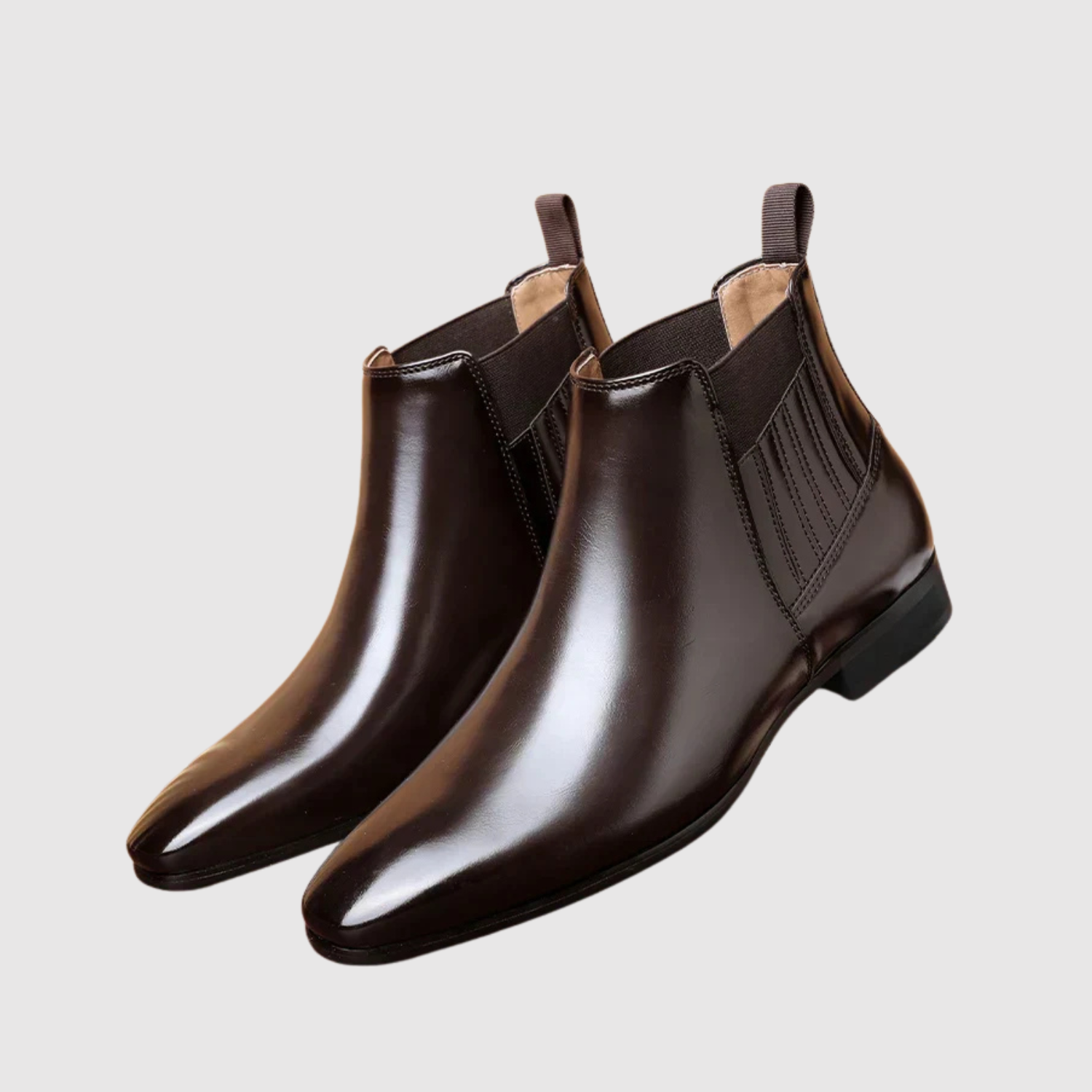 Marek – Botki Chelsea z Elegancką Skórzaną Powłoką