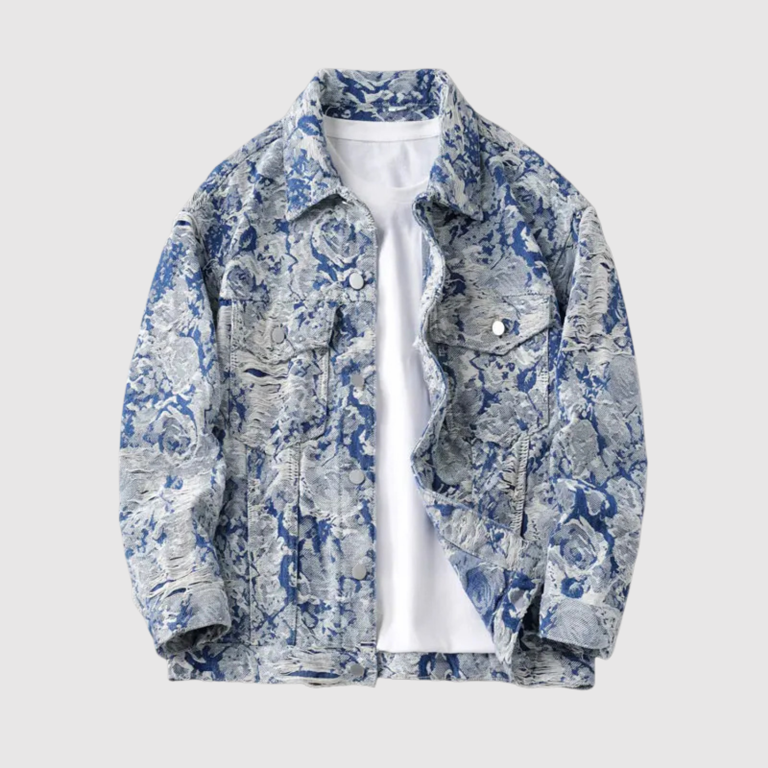 Šimon – Jakno z żakardowej tkaniny o luźnym kroju i teksturowanych detalach