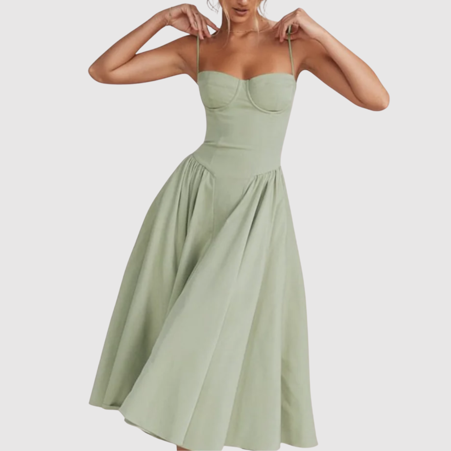 Eliška – Elegancka sukienka z opadającymi ramiączkami