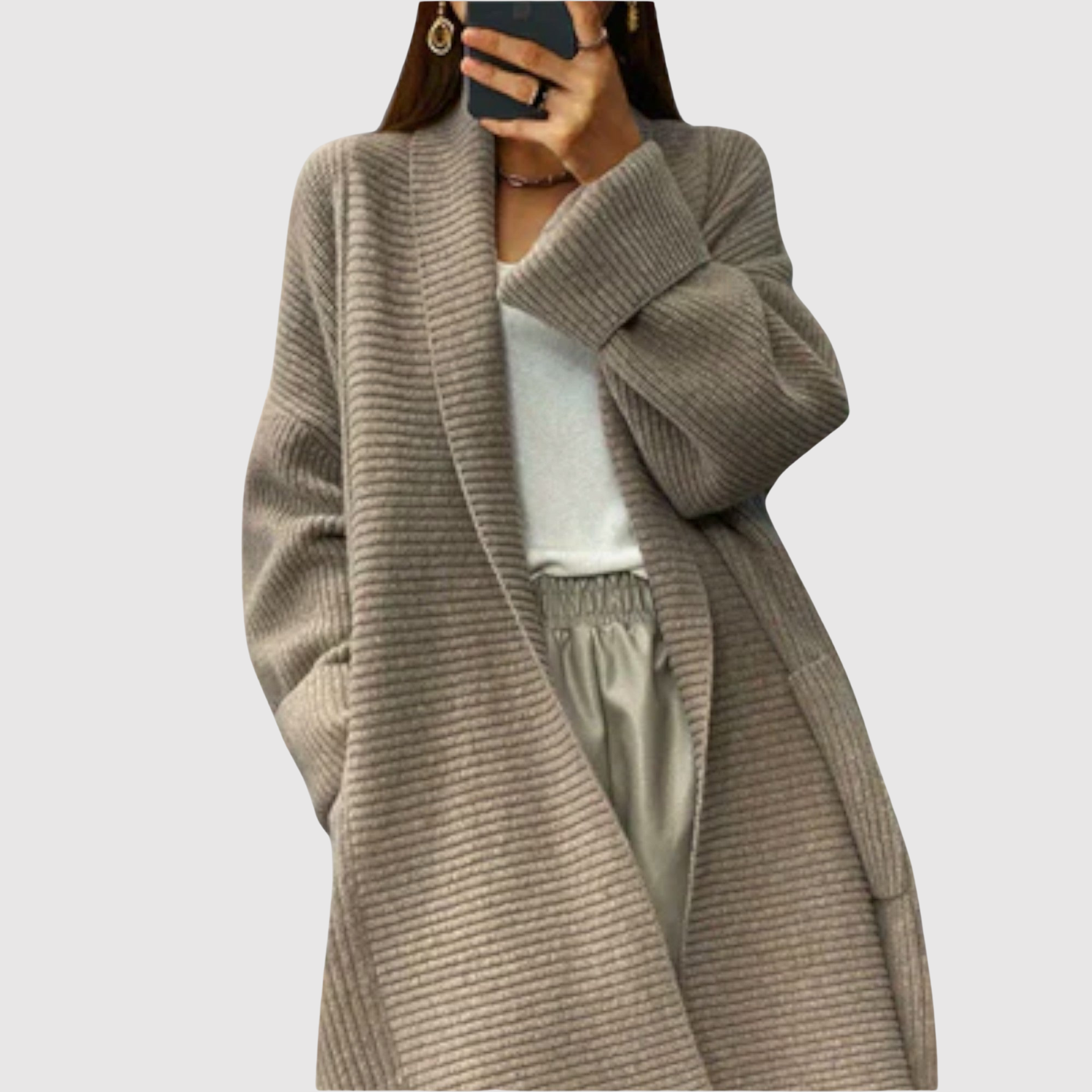 Nora – Długi sweter z ciepłymi rękawami