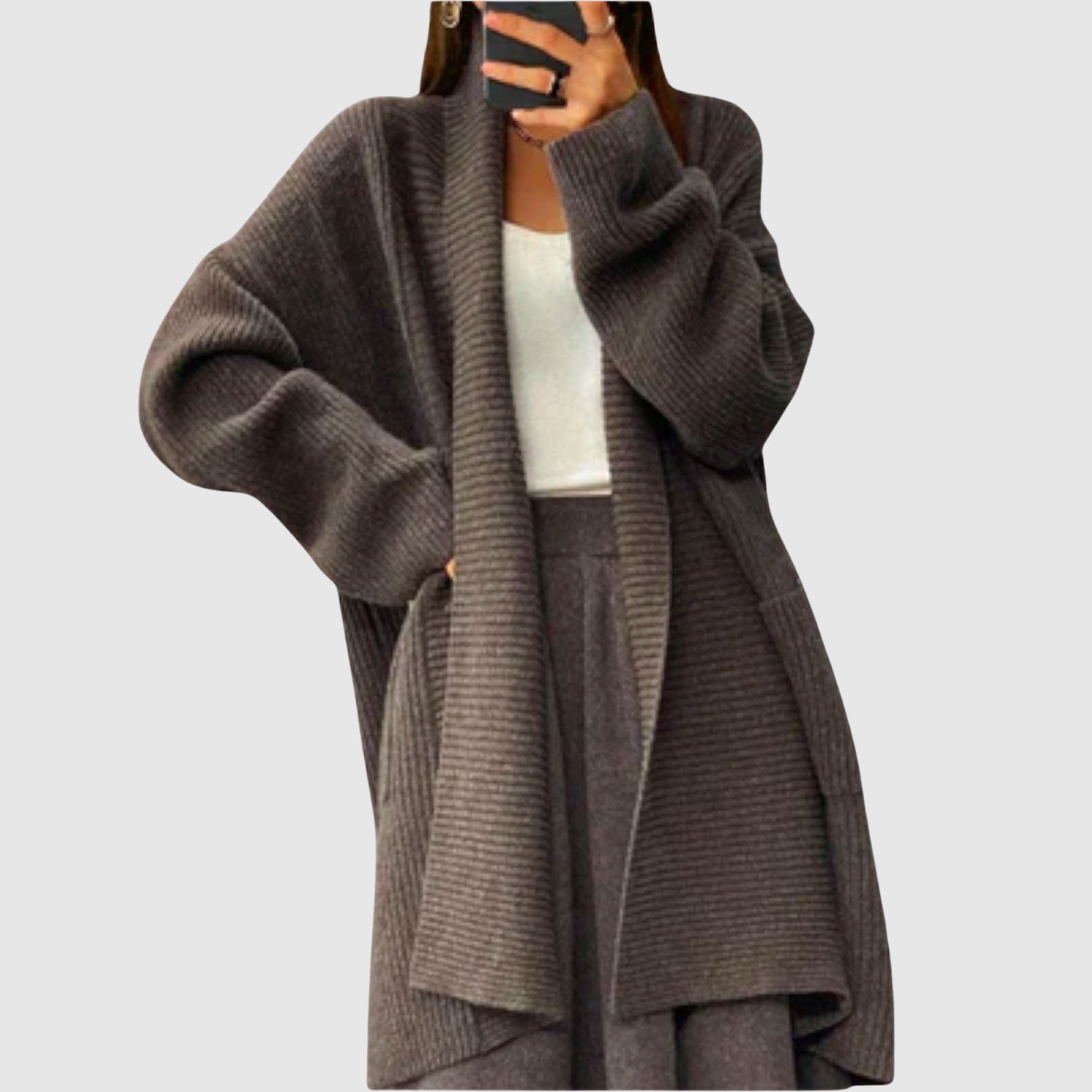 Nora – Długi sweter z ciepłymi rękawami