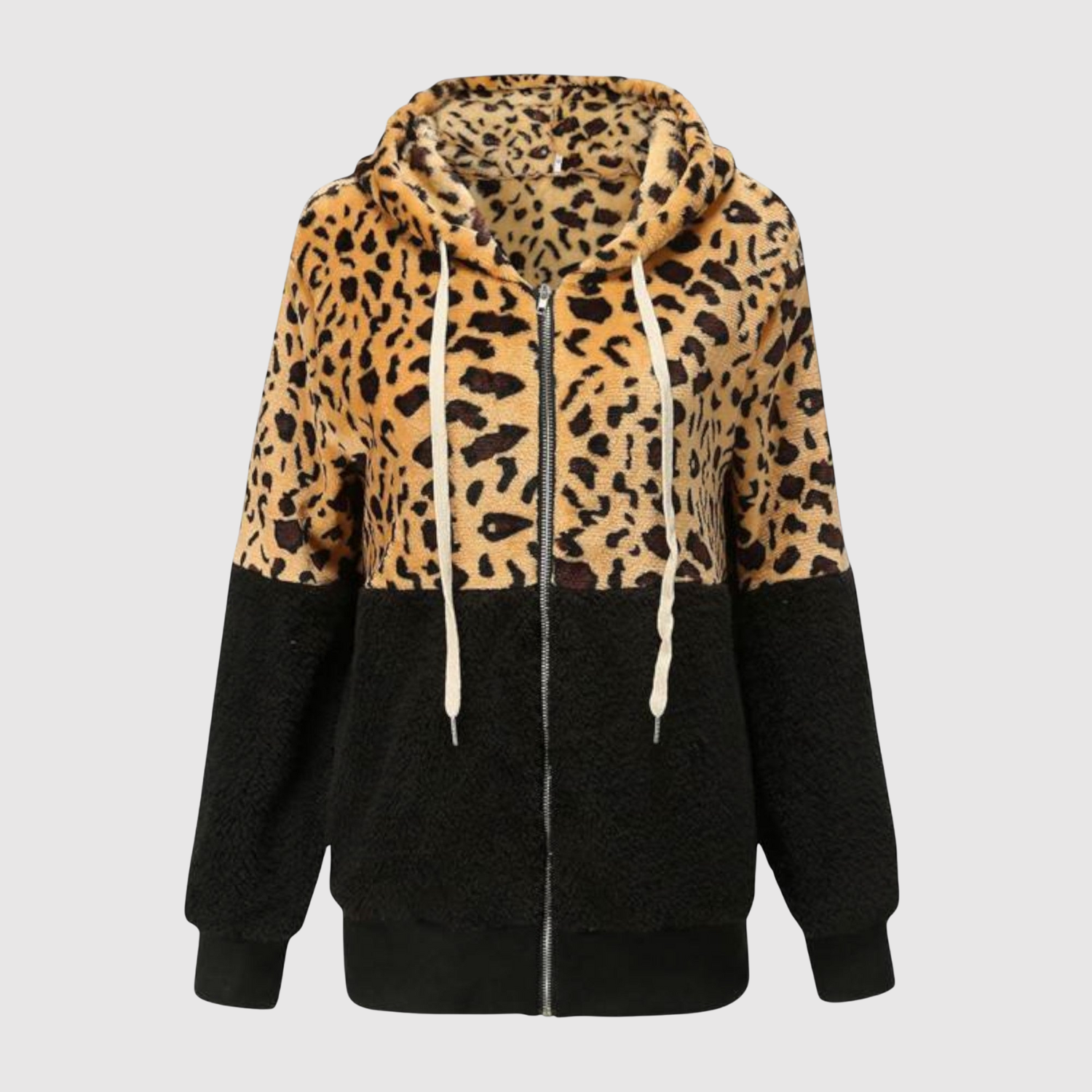 Nina – Bluza z detalami w panterkę i polarem