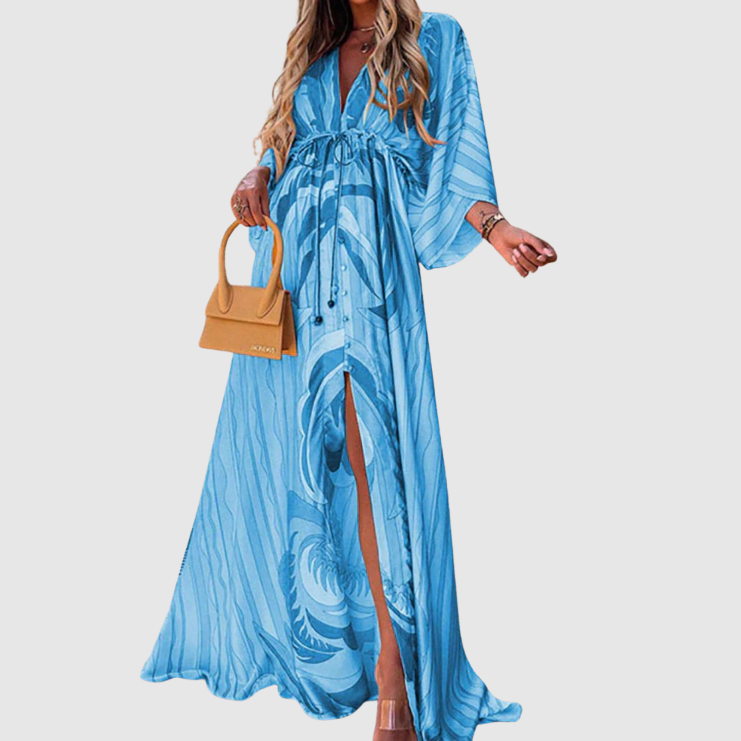 Eliška – Długie sukienki z kolorowym wzorem