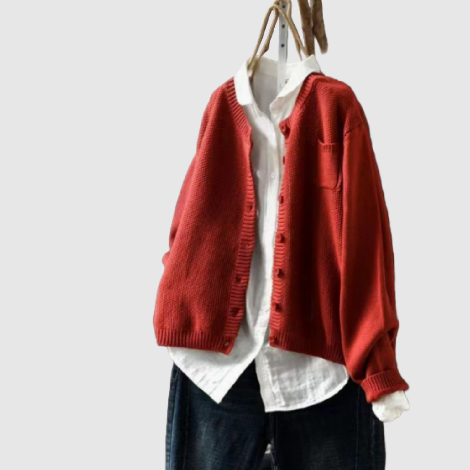 Nora – Klasyczny kardigan z mieszanki bawełny