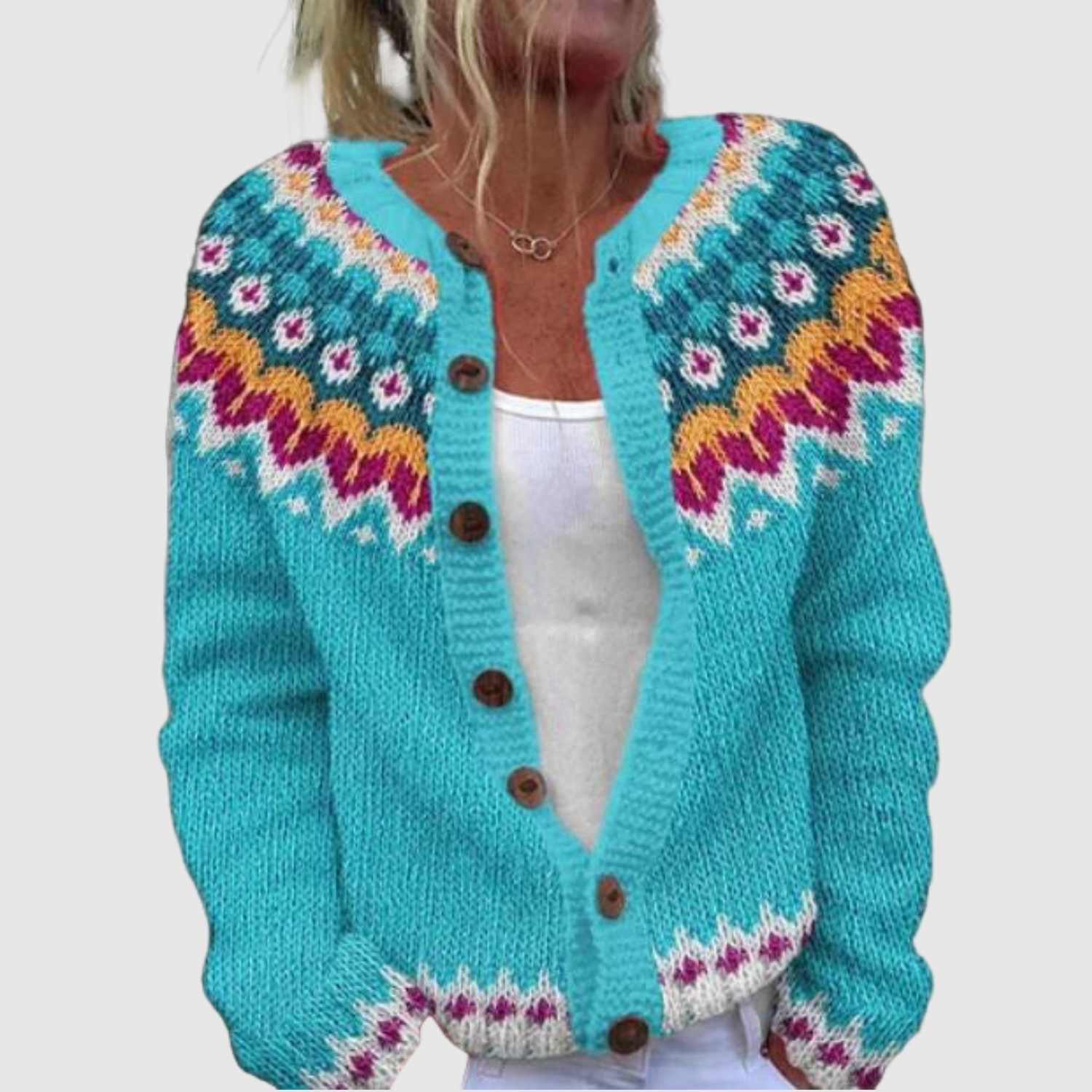 Nora – Kardigan z motywem północno-wschodnim