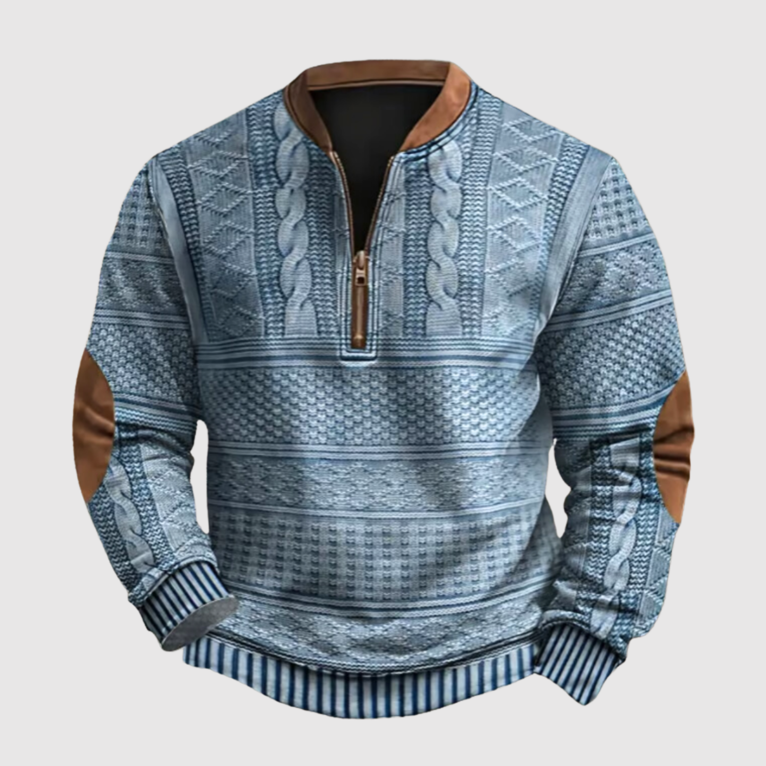 Daniel – Koszula z wzorem i detalem z zamkiem