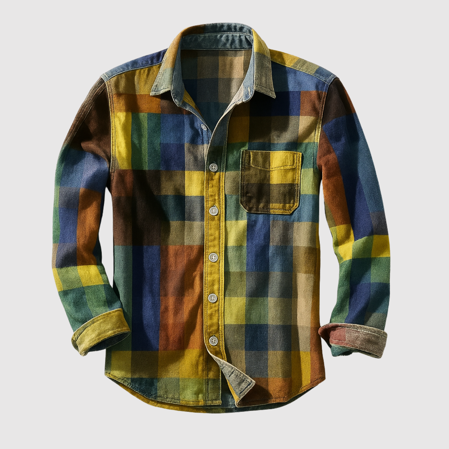 Adrian - Vintage Koszula z Tęczowym Wzorem