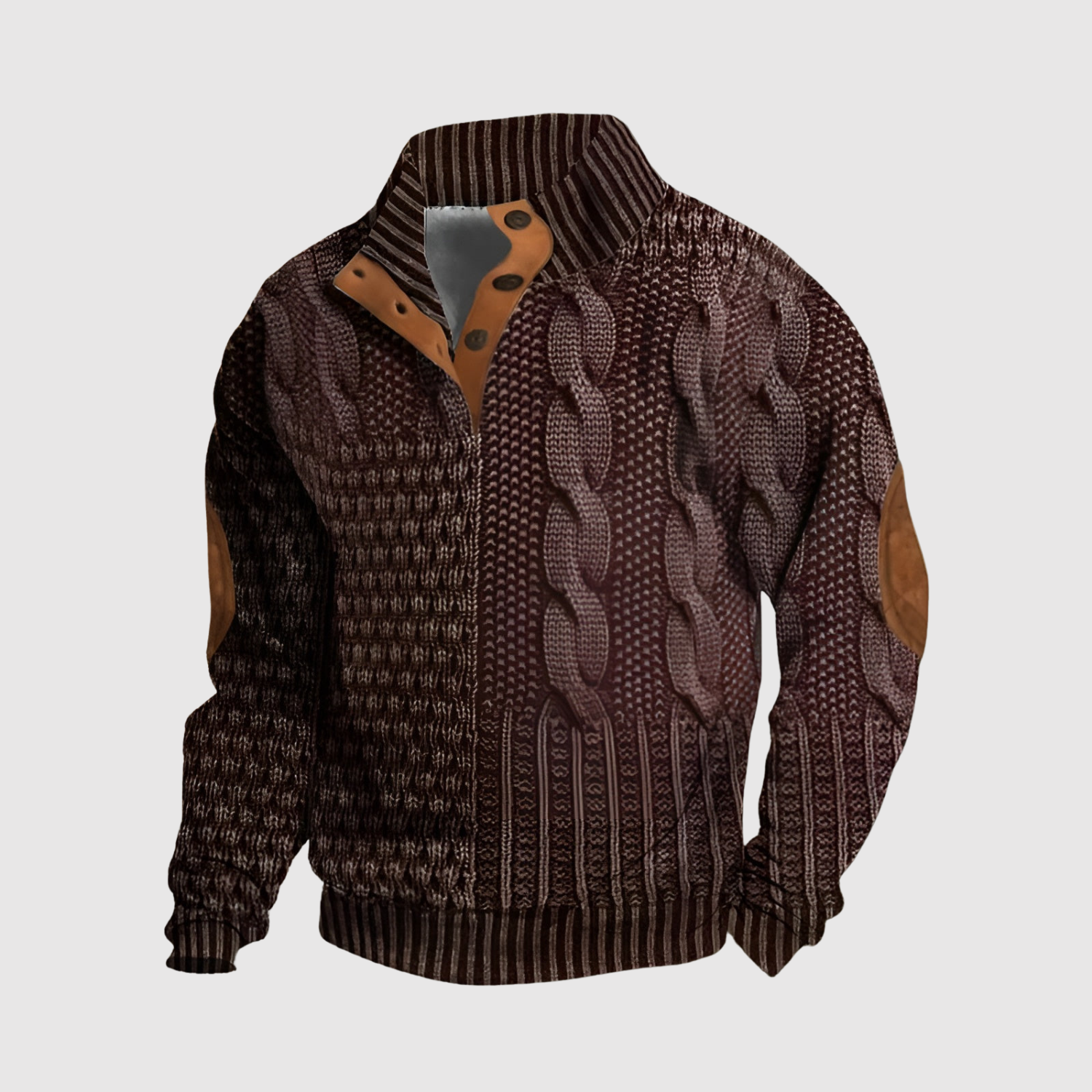 Daniel – Sweter z wzorem i kontrastującymi detalami