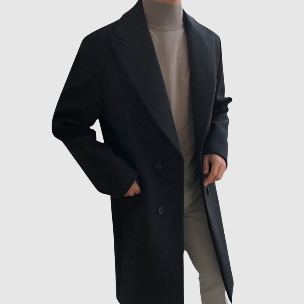 Marek - Elegancki męski płaszcz zimowy o klasycznym kroju