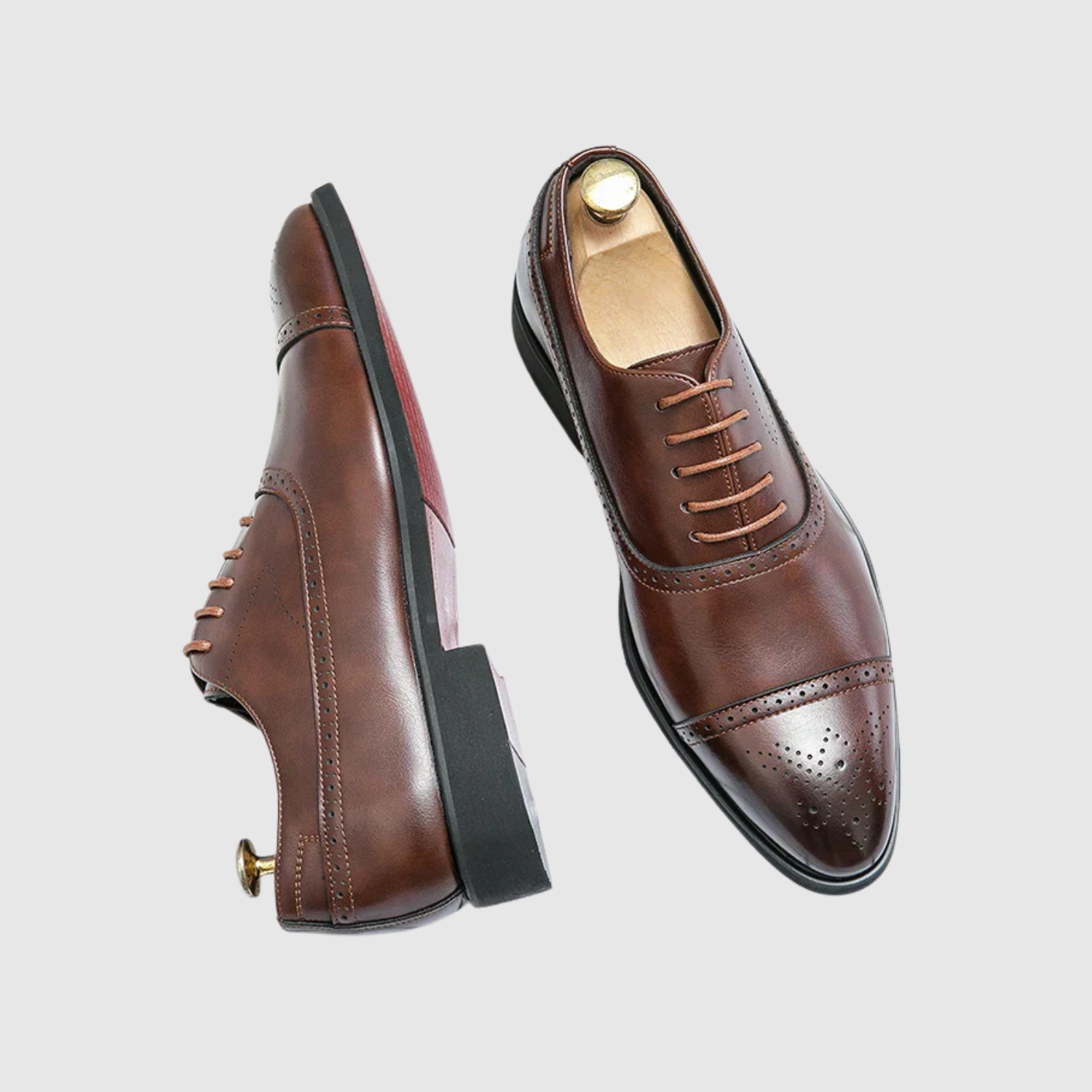 Oskar – Klasyczne Skórzane Buty z Czerwoną Podeszwą