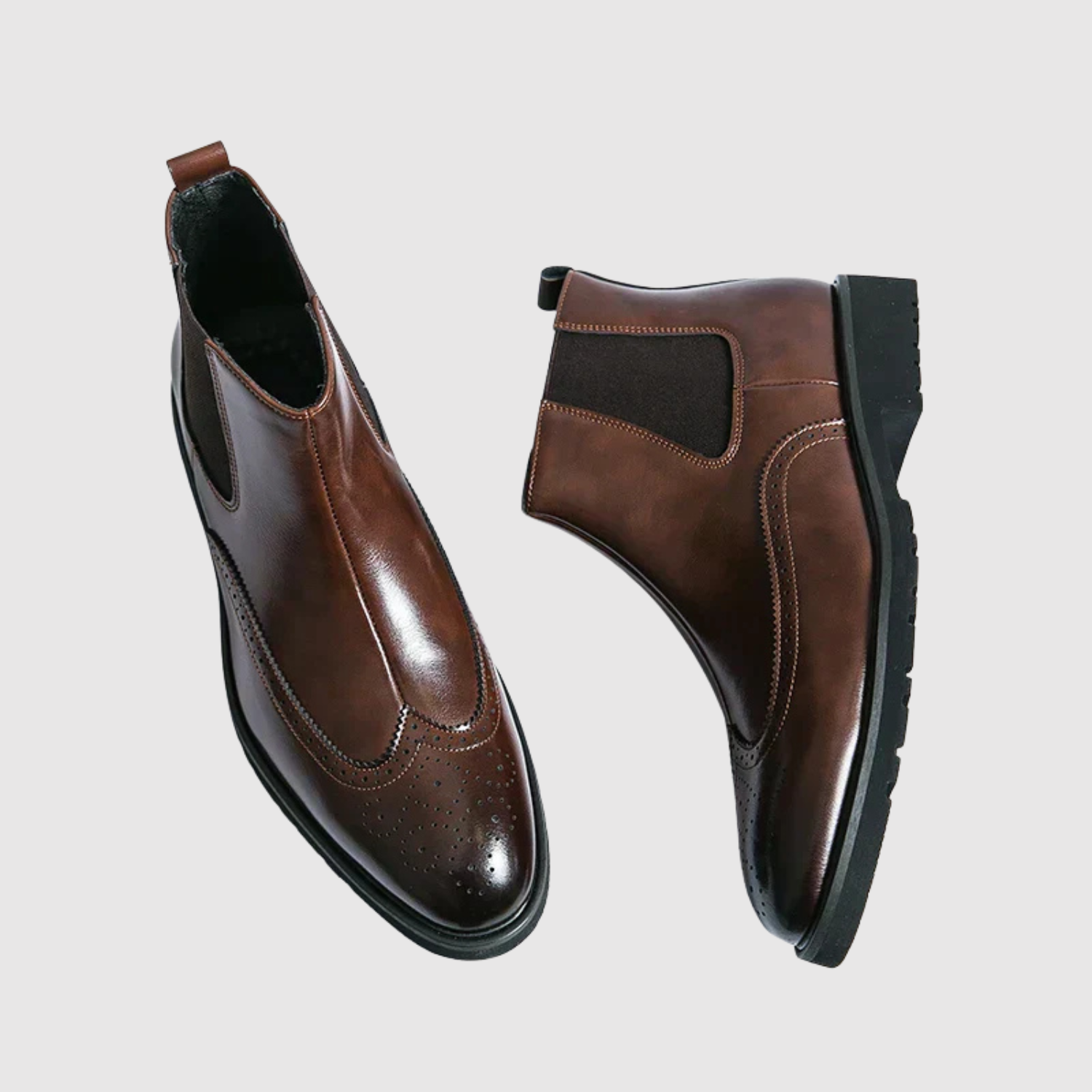 Oskar - Skórzane buty z elastycznym panelem