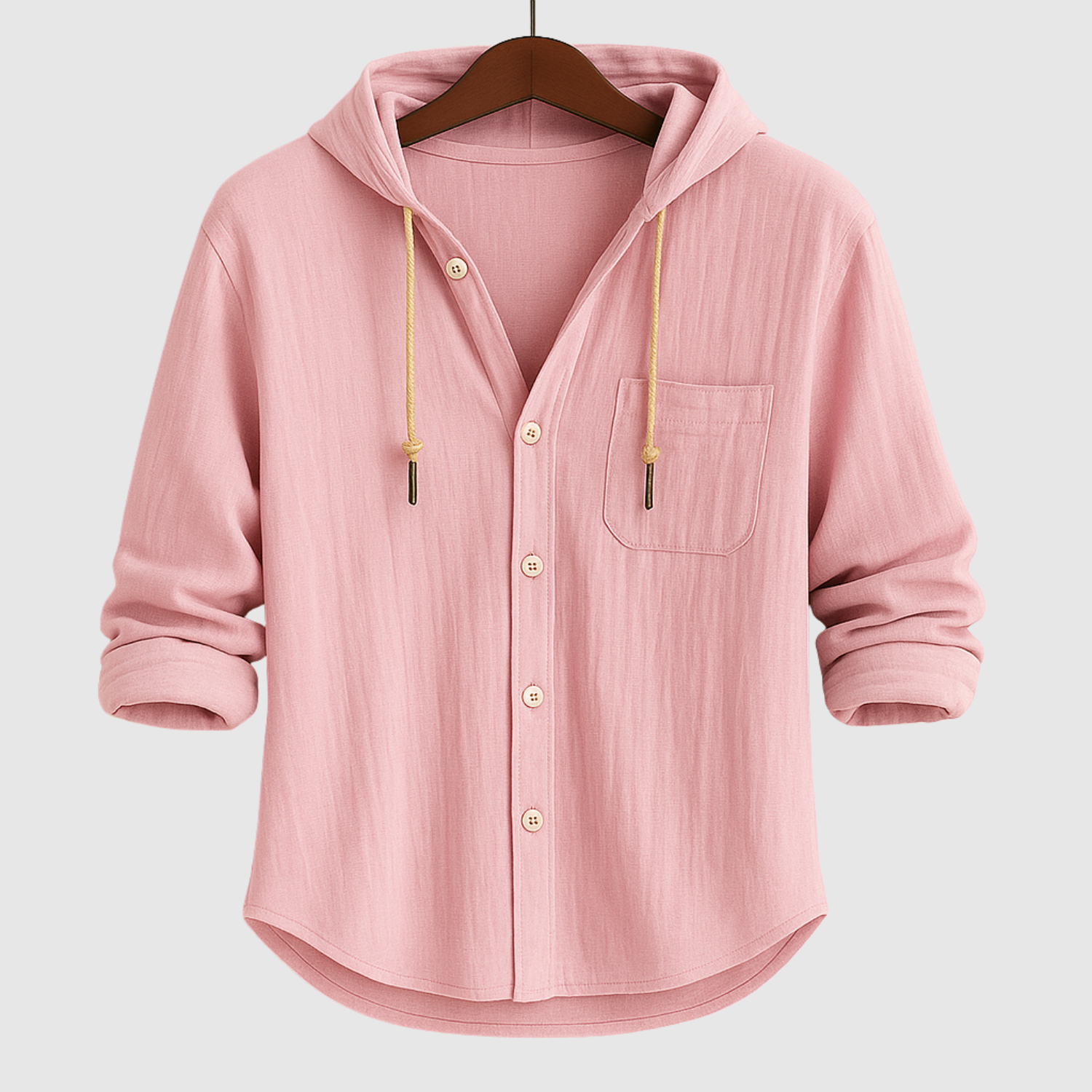 Adrian - Casual męska koszula z kapturem