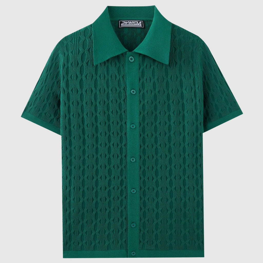 Adrian – Nowoczesna pleciona koszula o eleganckim designie