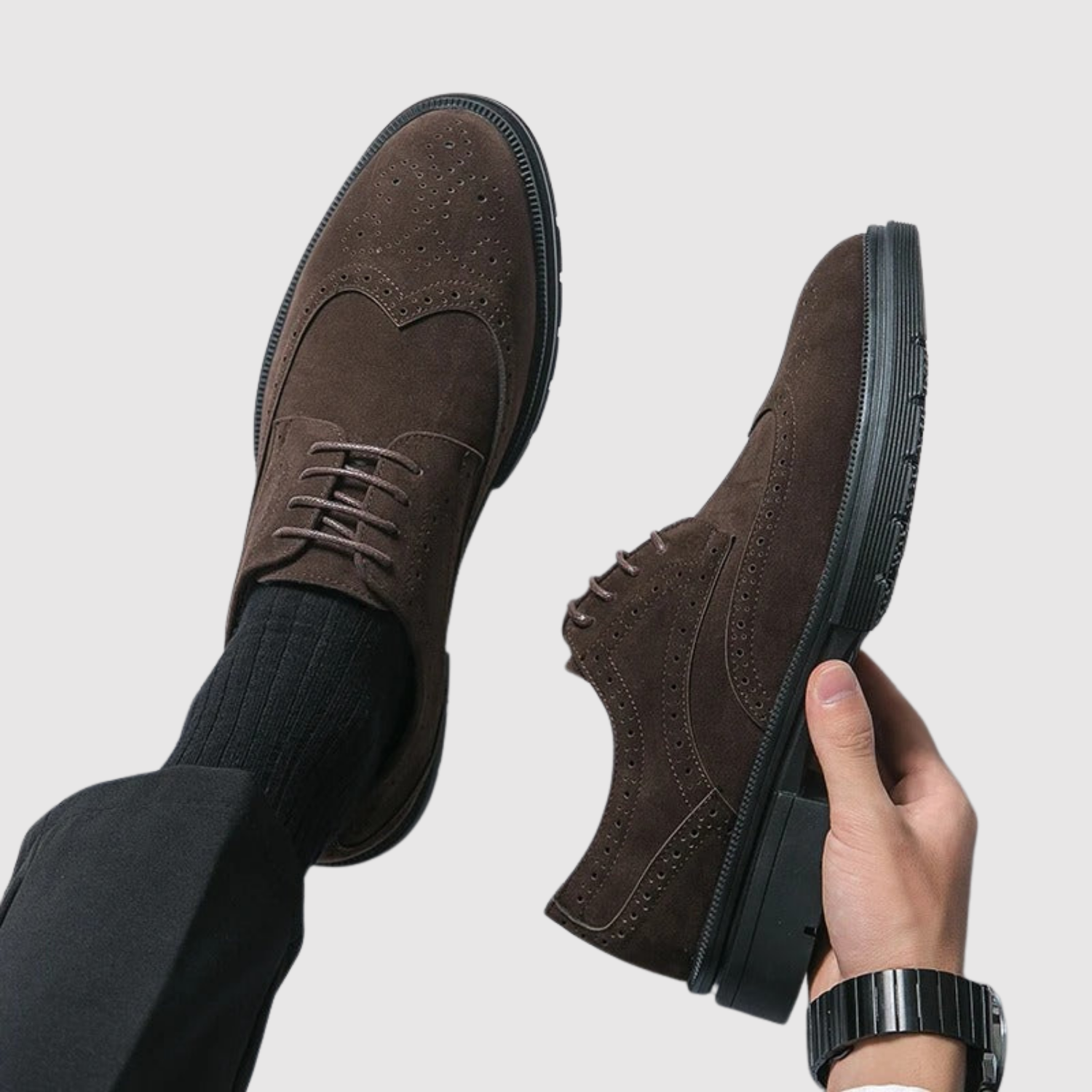 Viktor – Klasyczne męskie buty z weluru z nowoczesną podeszwą