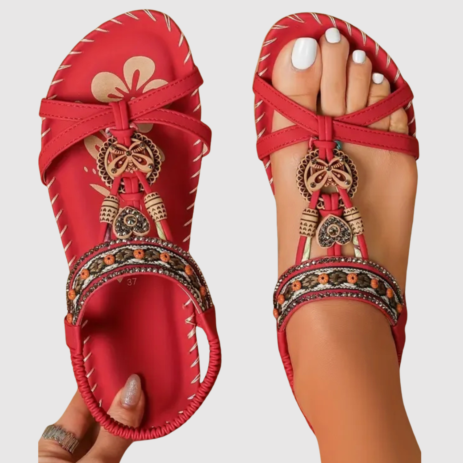 Lara – Boho sandały w ręcznie robionym stylu