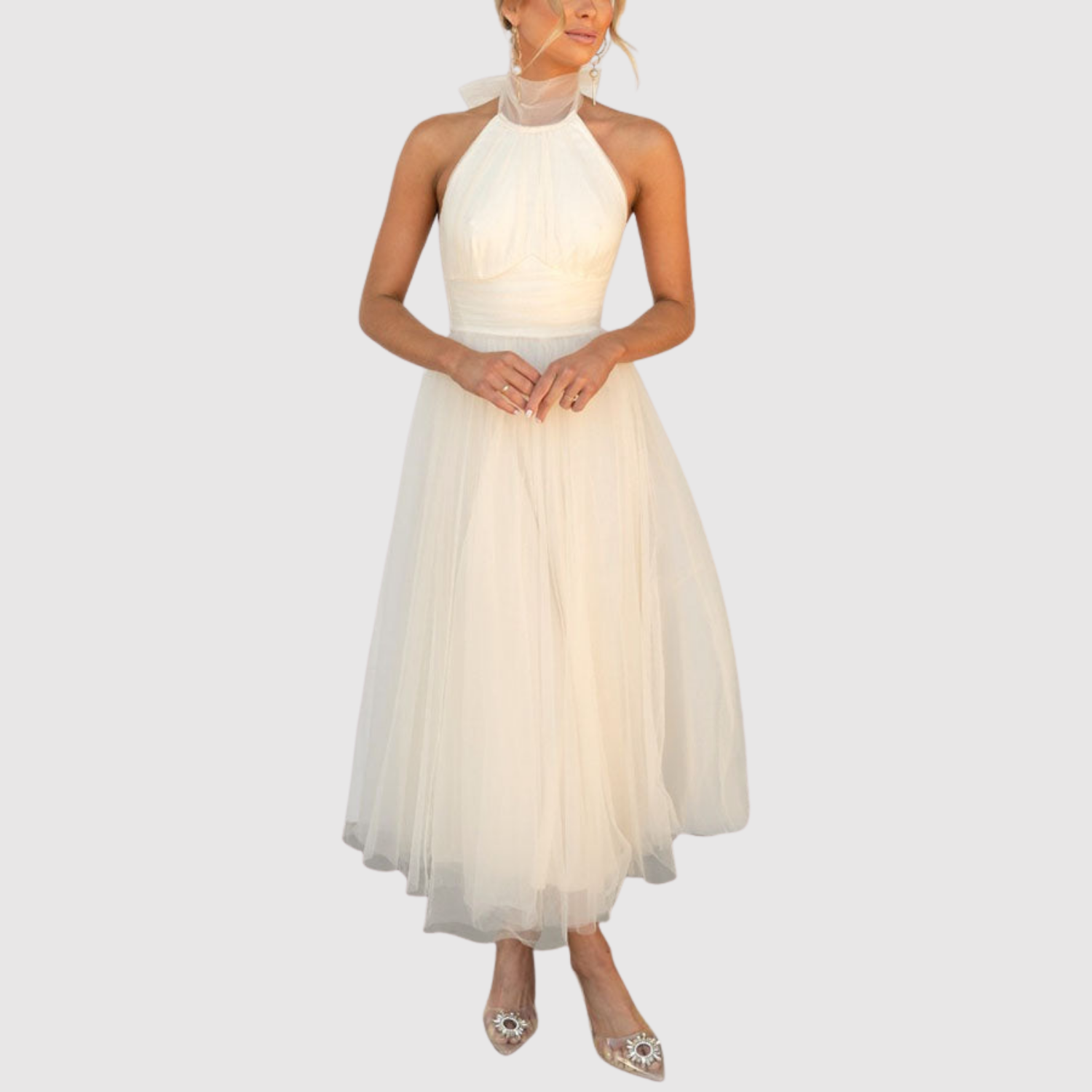 Eliška – Elegancka sukienka z tiulu z lekkim opadaniem