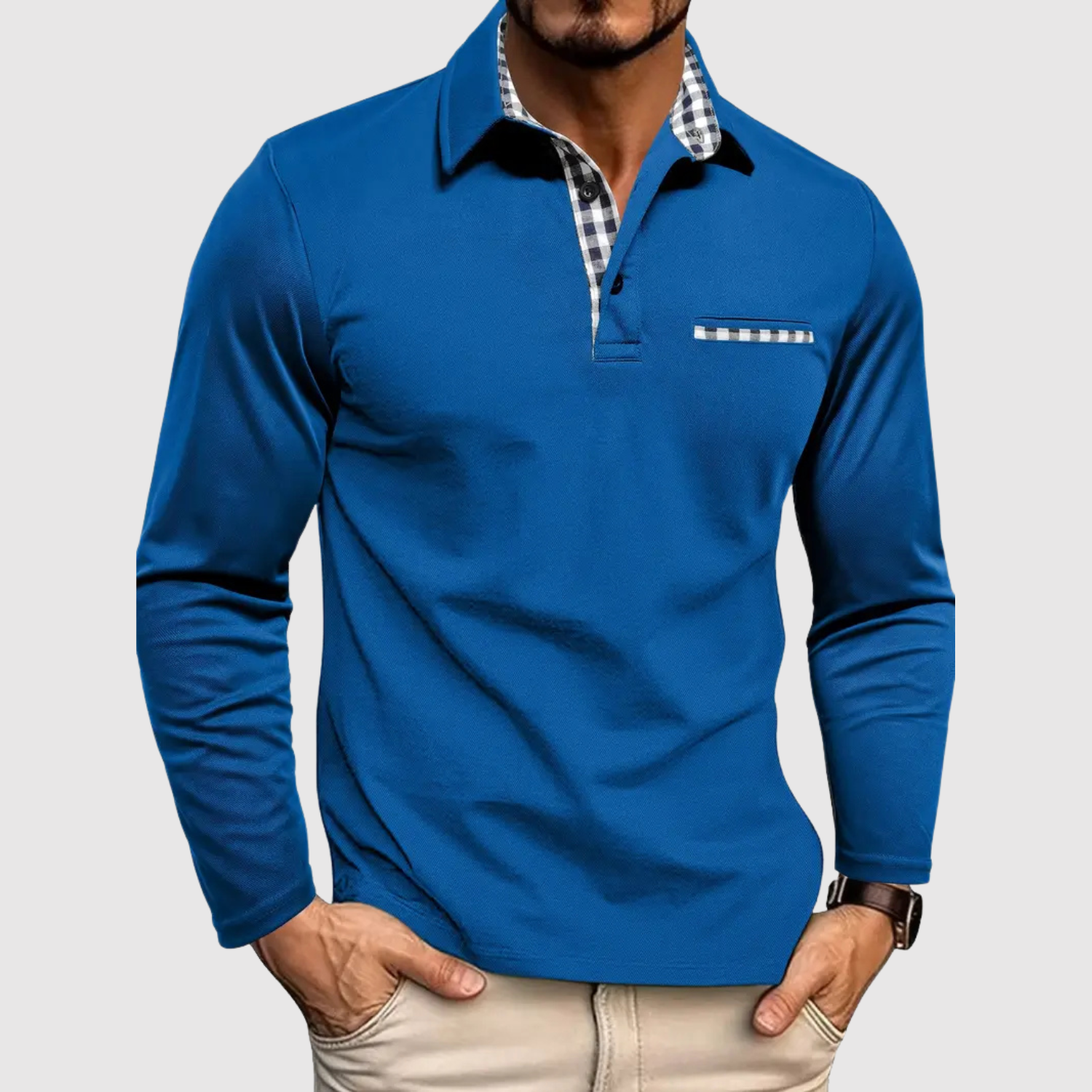 Adrian – Sportowo elegancka koszula z kołnierzem i zamkiem