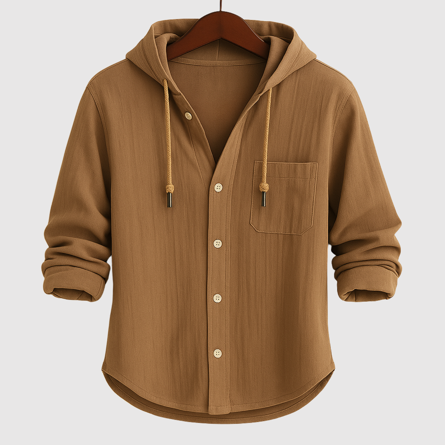 Adrian - Casual męska koszula z kapturem
