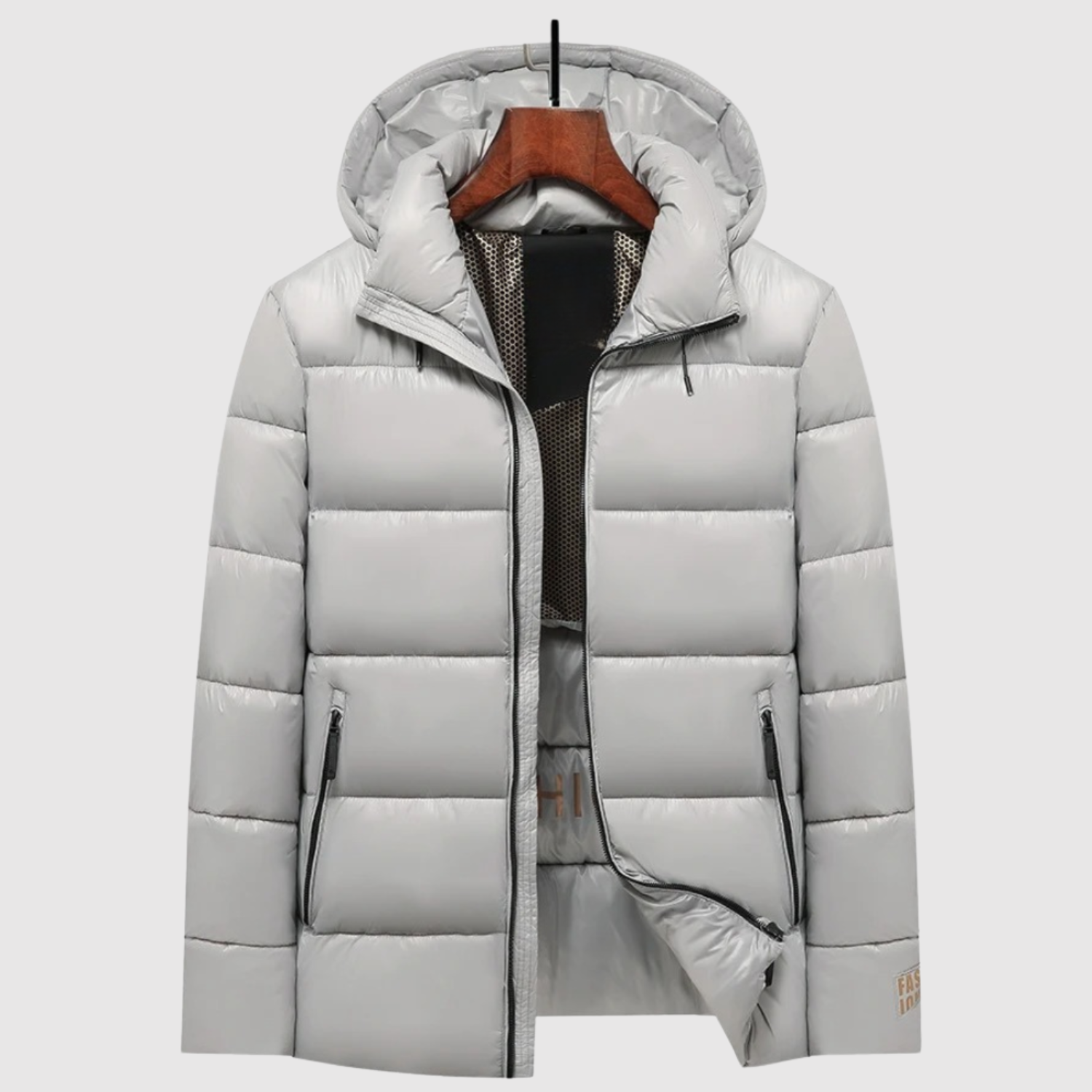 Marek – Lśniąca kurtka puchowa z kapturem