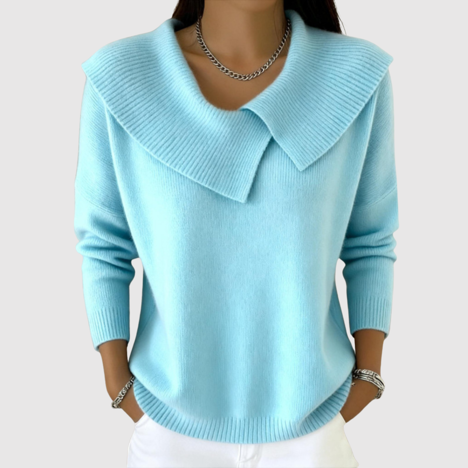 Zofia - Elegancki sweter z wyrazistym kołnierzem