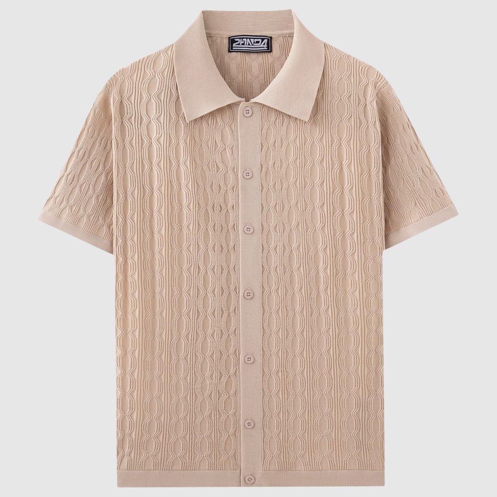 Adrian – Nowoczesna pleciona koszula o eleganckim designie