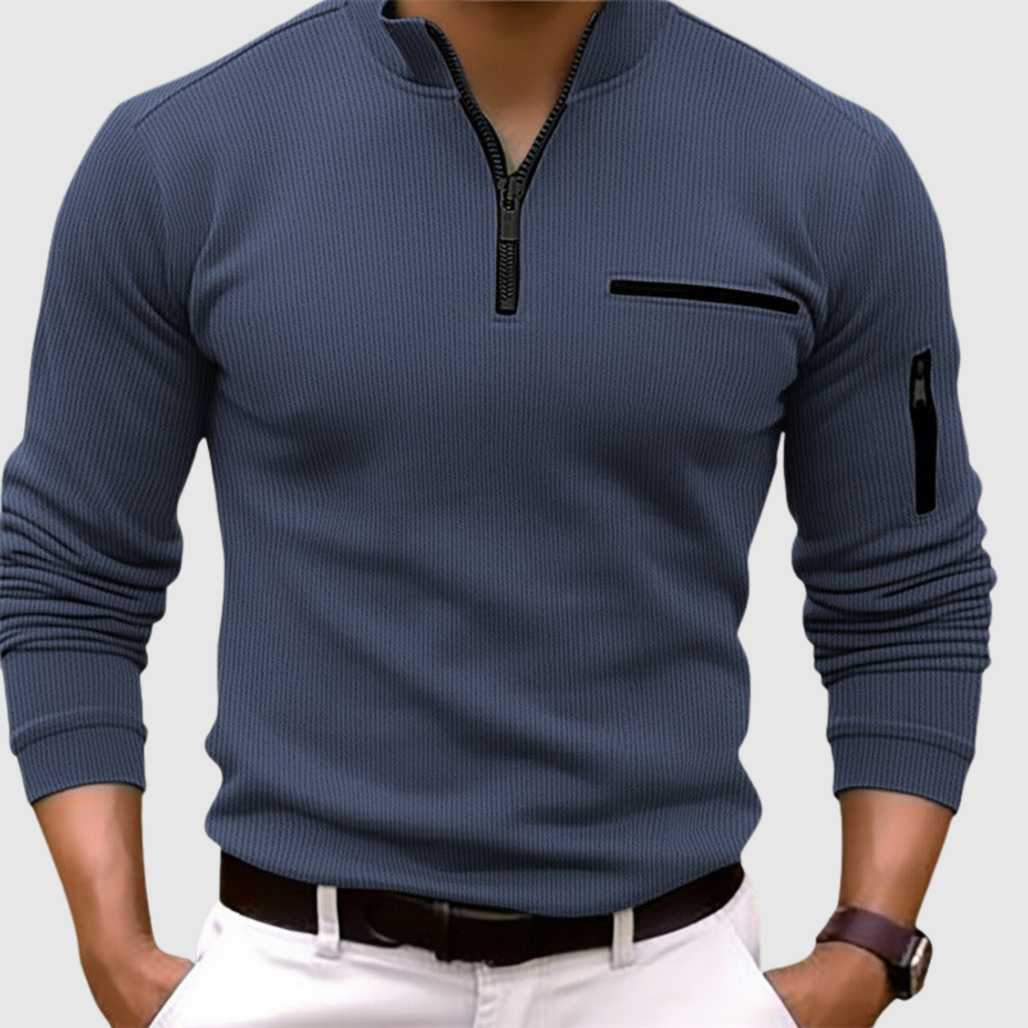 Adrian - Nowoczesna męska bluza z kapturem i długim rękawem