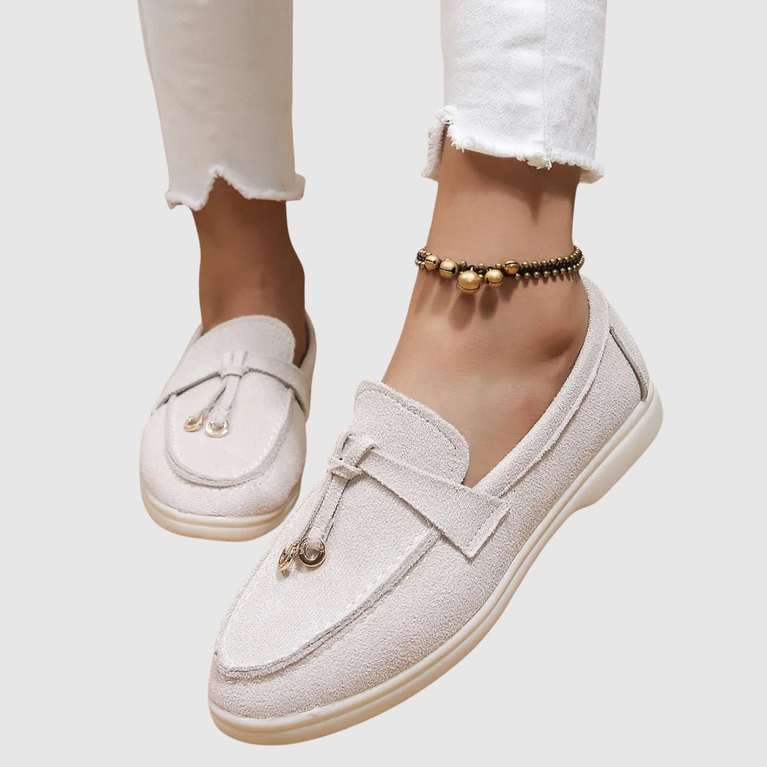 Lara – Wygodne płócienne loafersy z eleganckimi detalami