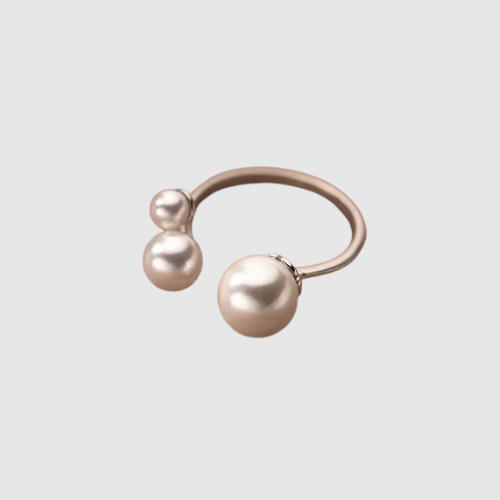 Valérie – Elegancki pierścionek z podwójną perłą