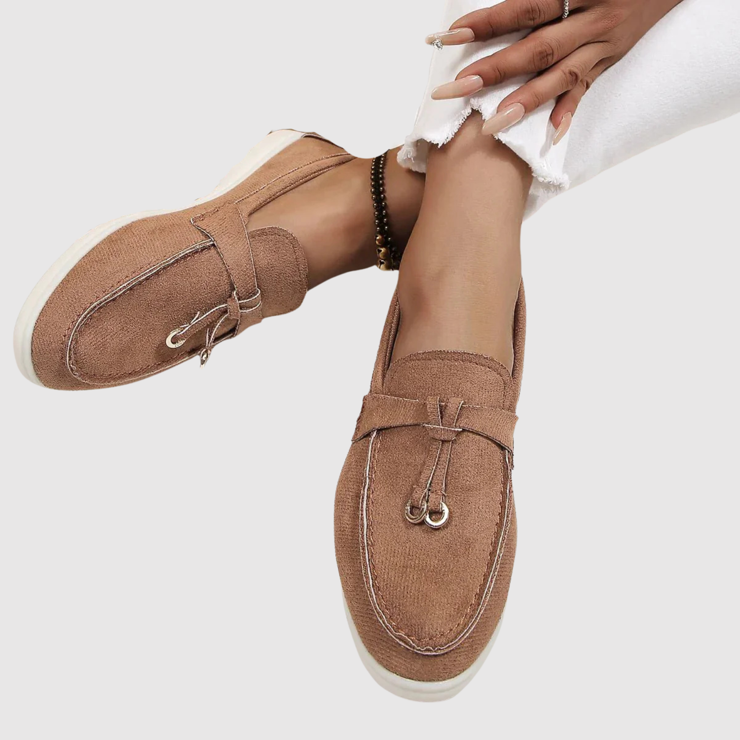 Lara – Wygodne płócienne loafersy z eleganckimi detalami