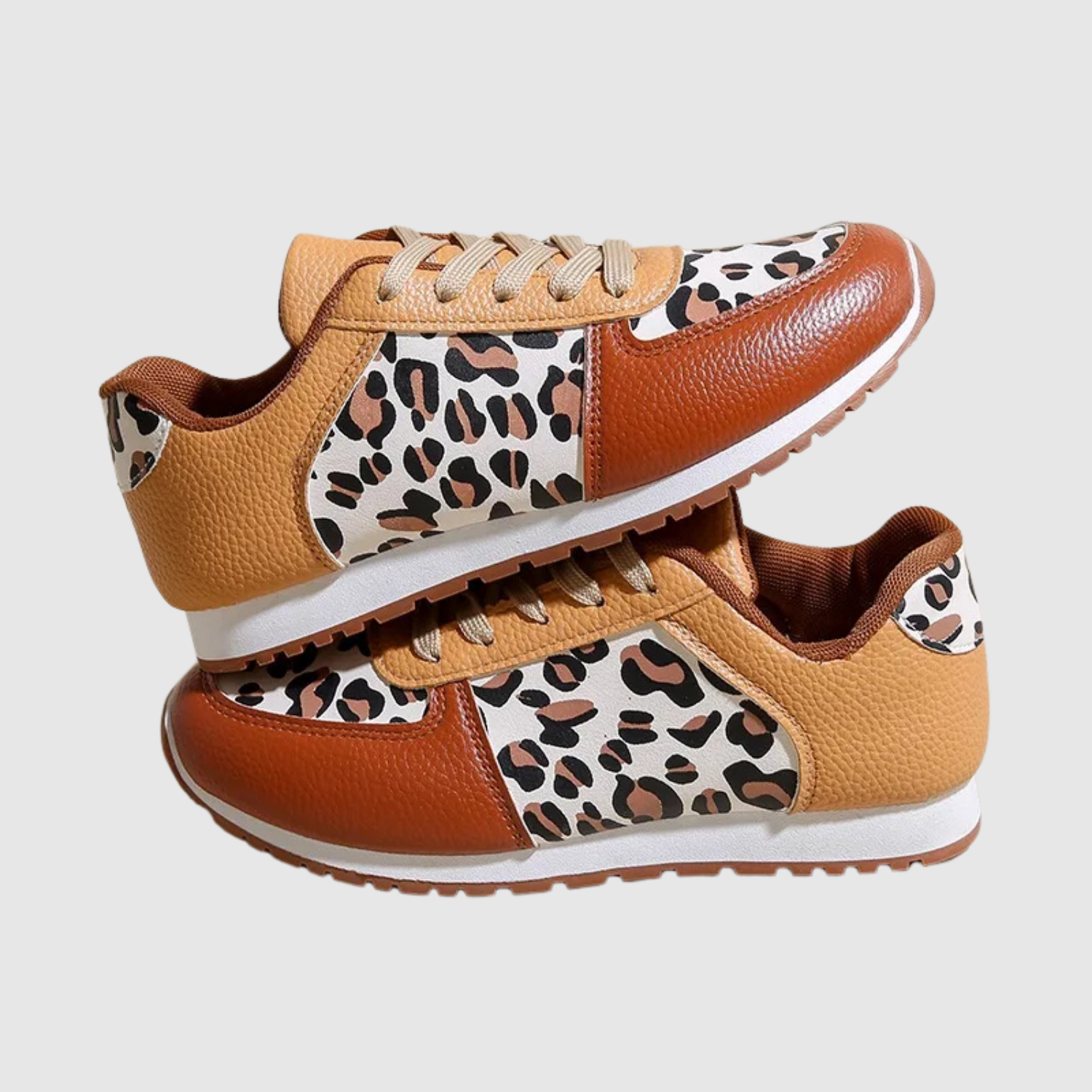 Rita – Tenisówki z lampasami w leopardzie wzory