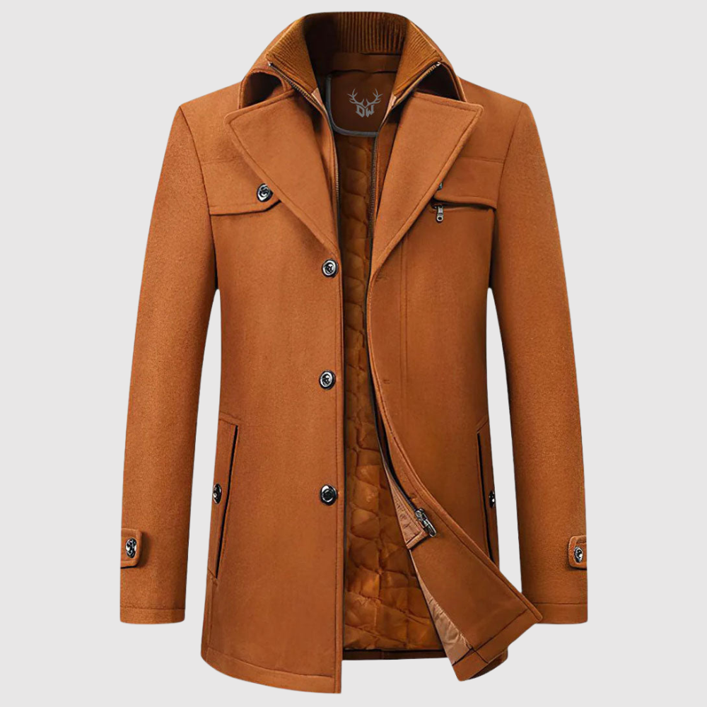 Marek - Nowoczesny męski płaszcz zimowy o dopasowanym kroju