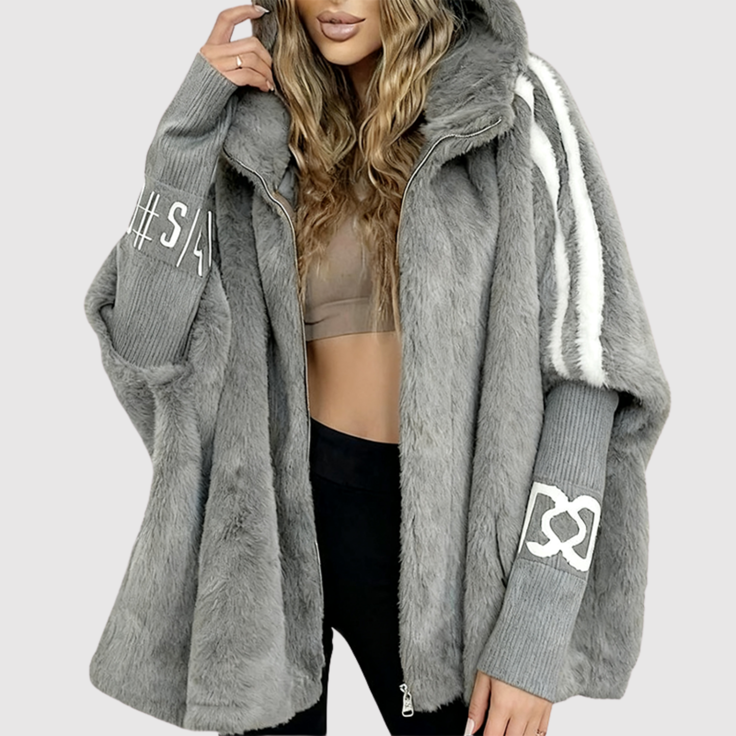 Jelena – Luksusowy płaszcz z kapturem i nowoczesnym akcentem